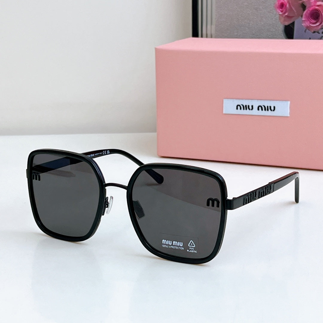 LOGO SQUARE SUNGLASSES 𝘚𝘔𝘜08𝘚 IN METAL - Havana/Brown