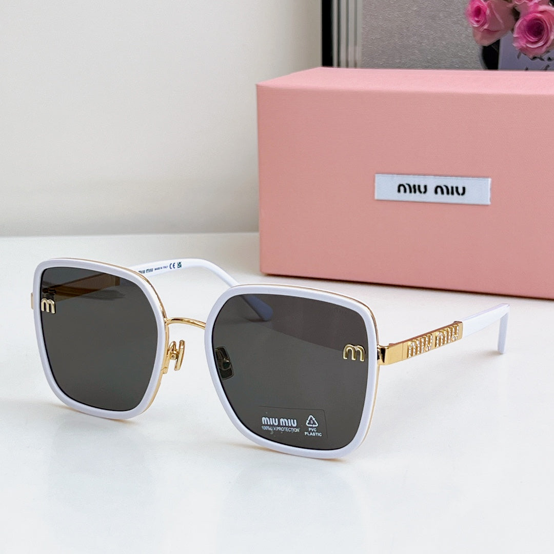 LOGO SQUARE SUNGLASSES 𝘚𝘔𝘜08𝘚 IN METAL - Havana/Brown