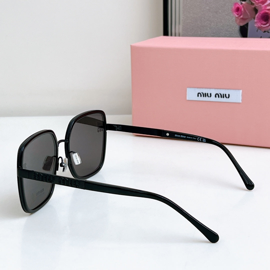 LOGO SQUARE SUNGLASSES 𝘚𝘔𝘜08𝘚 IN METAL - Havana/Brown