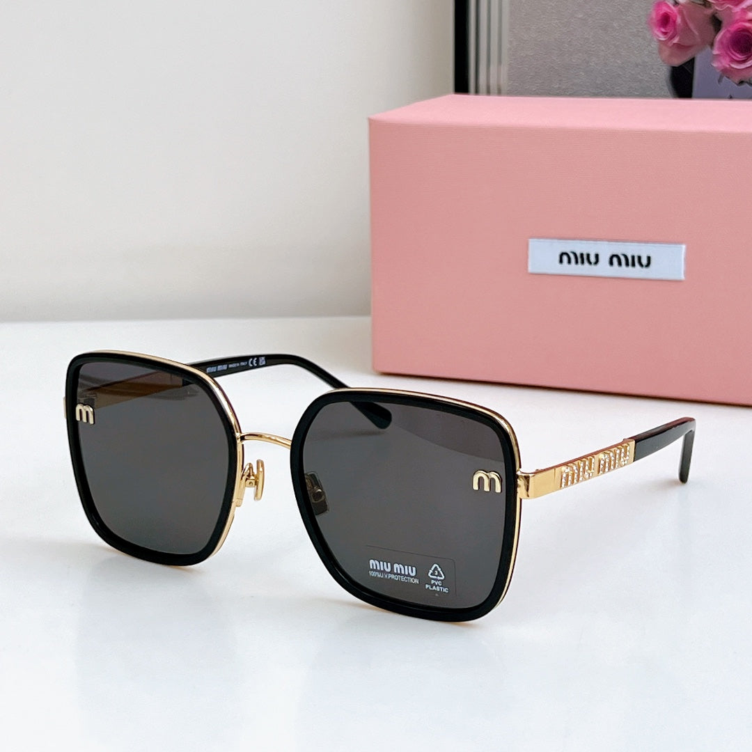 LOGO SQUARE SUNGLASSES 𝘚𝘔𝘜08𝘚 IN METAL - Havana/Brown