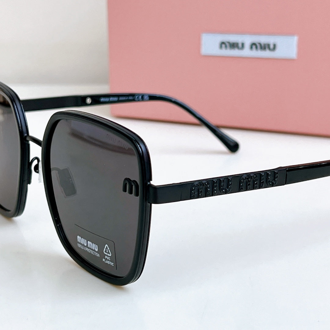 LOGO SQUARE SUNGLASSES 𝘚𝘔𝘜08𝘚 IN METAL - Havana/Brown