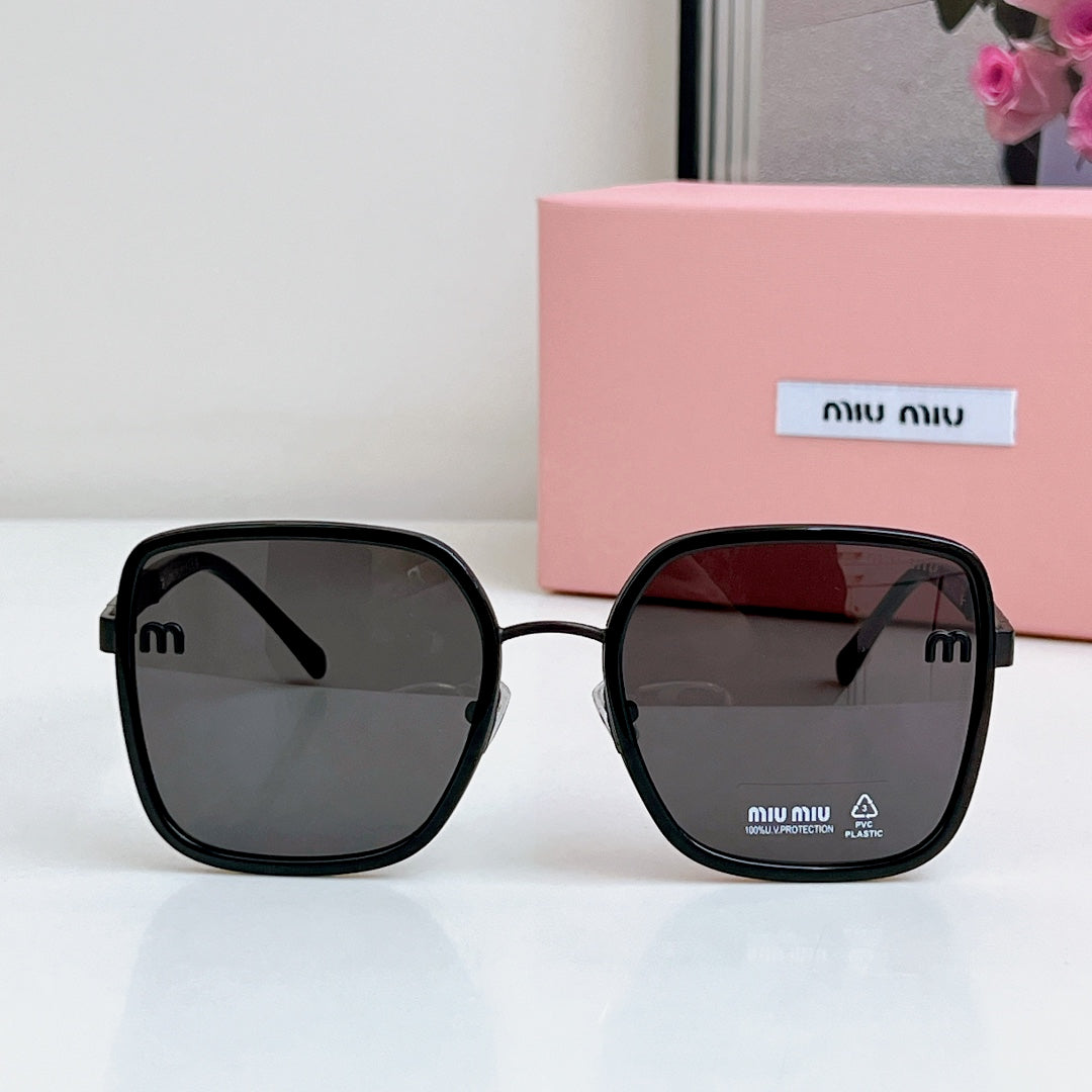 LOGO SQUARE SUNGLASSES 𝘚𝘔𝘜08𝘚 IN METAL - Havana/Brown