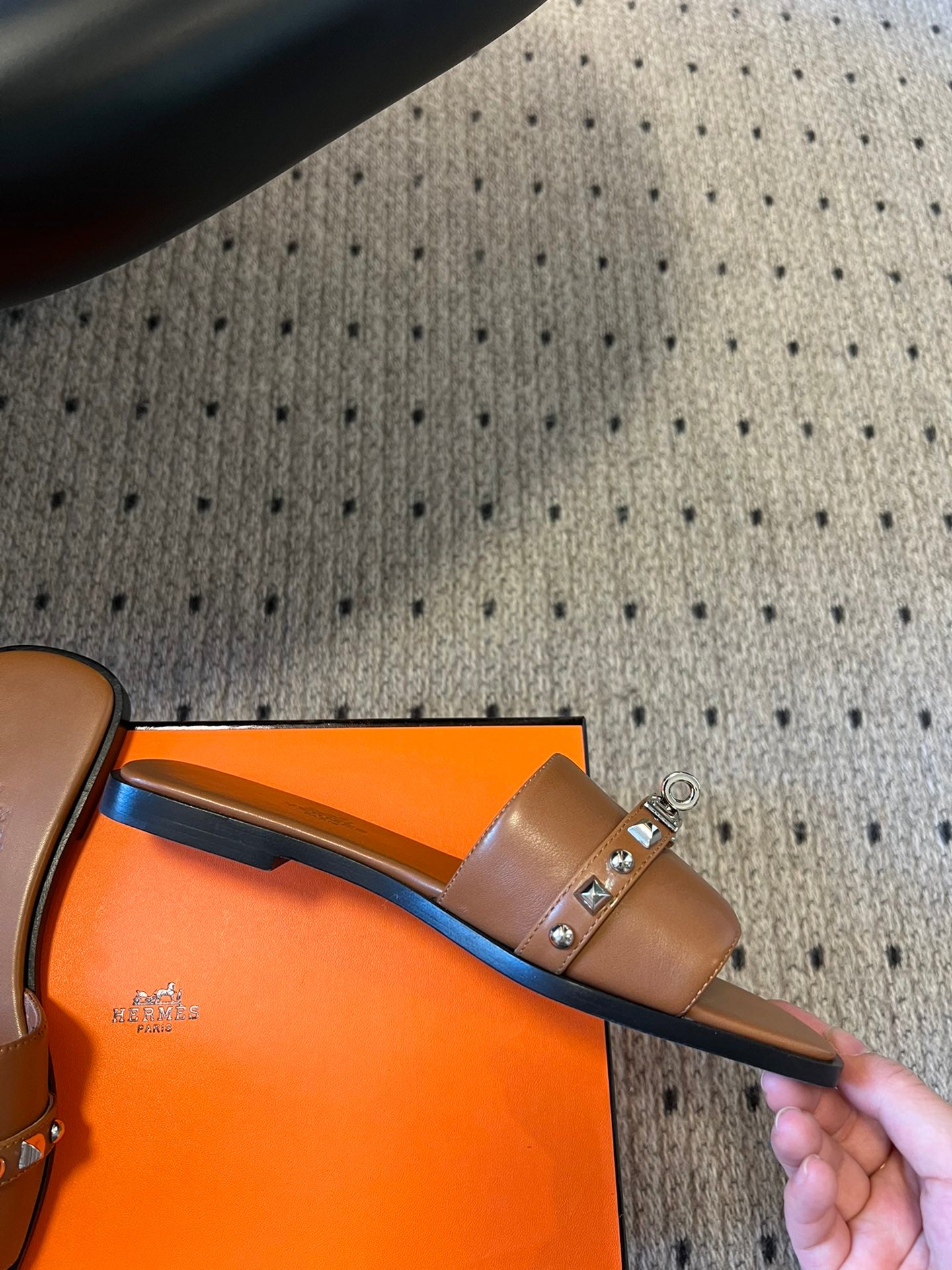 GIULIA FLAT SANDAL IN BRONZE BROWN CALFSKIN - 35
