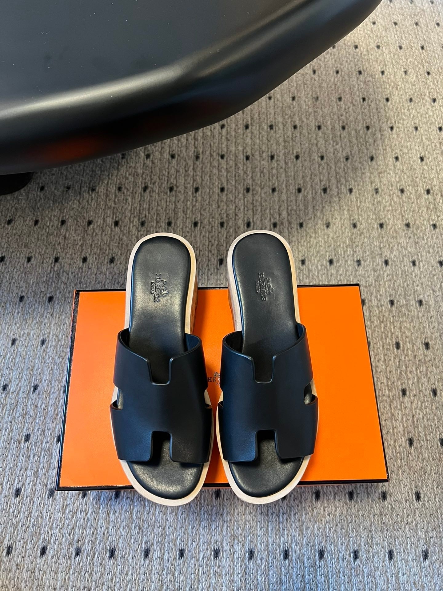 EZE SANDAL PLATFORM 85 MM IN BLACK CALFSKIN - 35