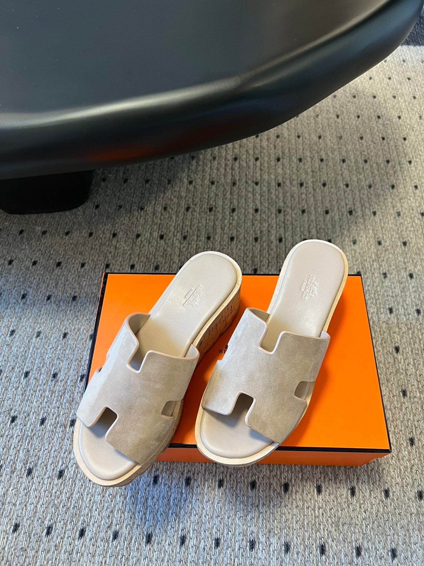 EZE SANDAL PLATFORM 85 MM IN PALE GRAY SUEDE - 35