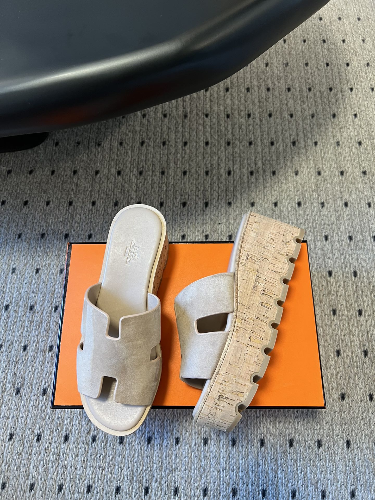 EZE SANDAL PLATFORM 85 MM IN PALE GRAY SUEDE - 35