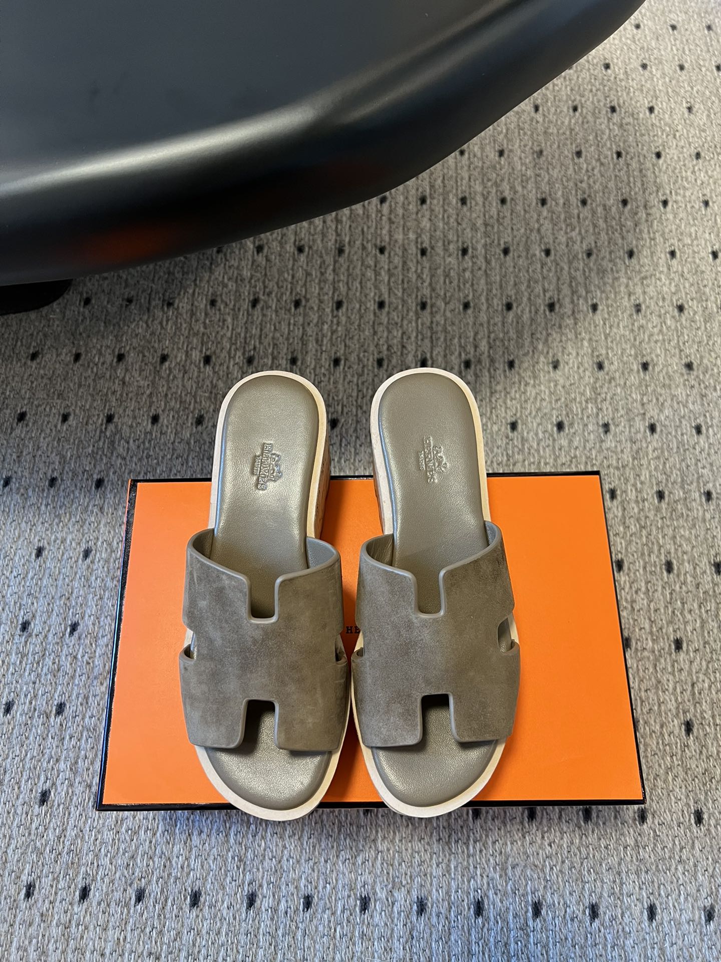 EZE SANDAL PLATFORM 85 MM IN WOOD BROWN SUEDE - 35