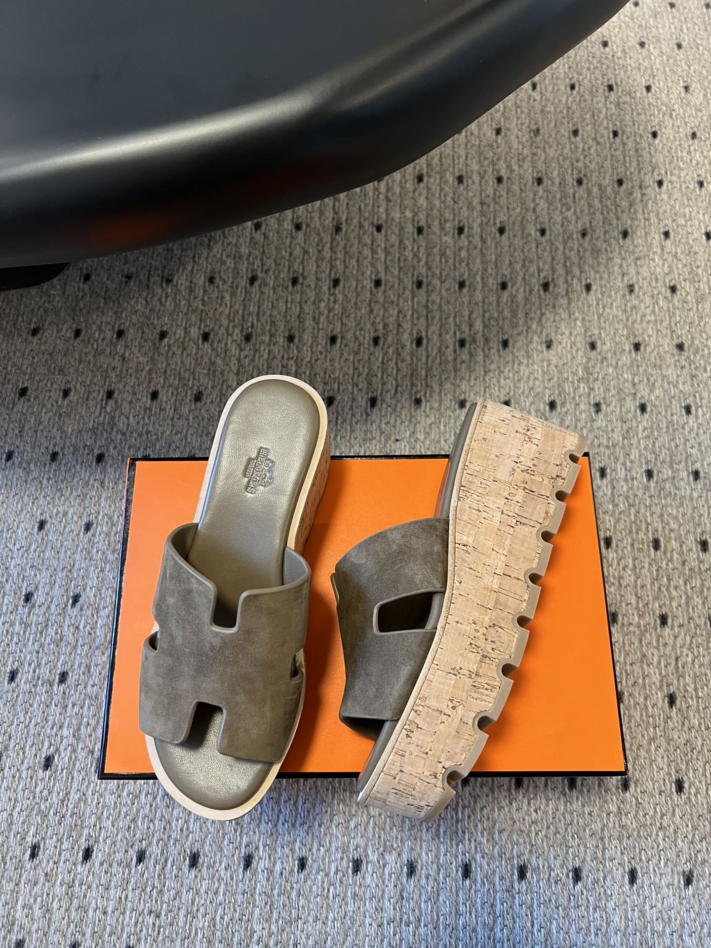 EZE SANDAL PLATFORM 85 MM IN WOOD BROWN SUEDE - 35
