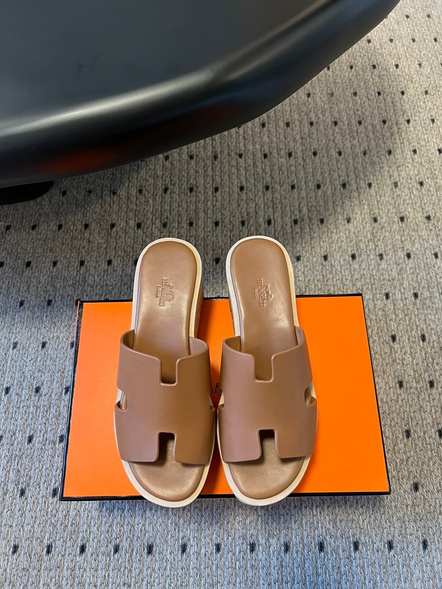 EZE SANDAL 85 MM IN BRONZE BROWN CALFSKIN - 35