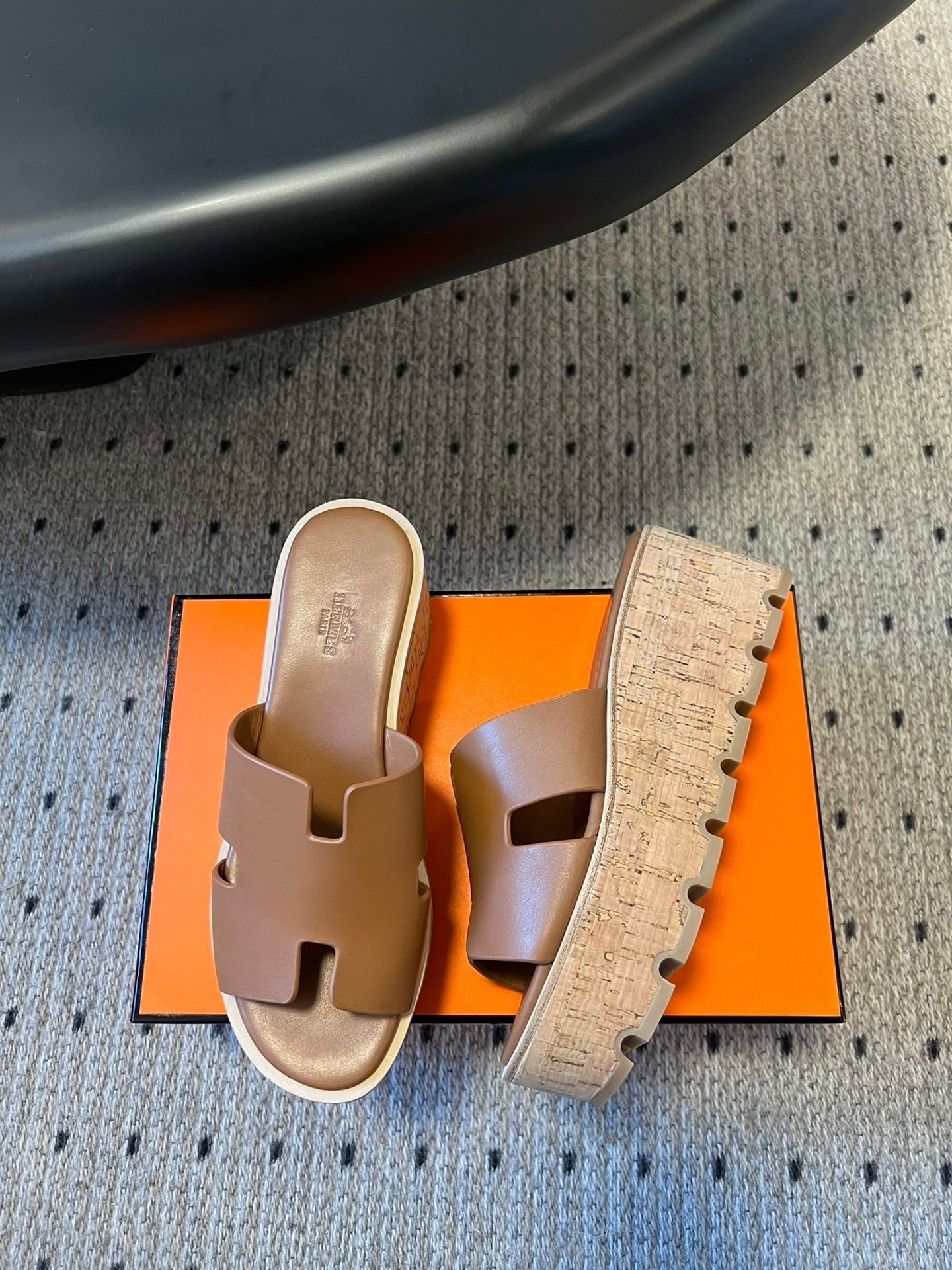EZE SANDAL 85 MM IN BRONZE BROWN CALFSKIN - 35