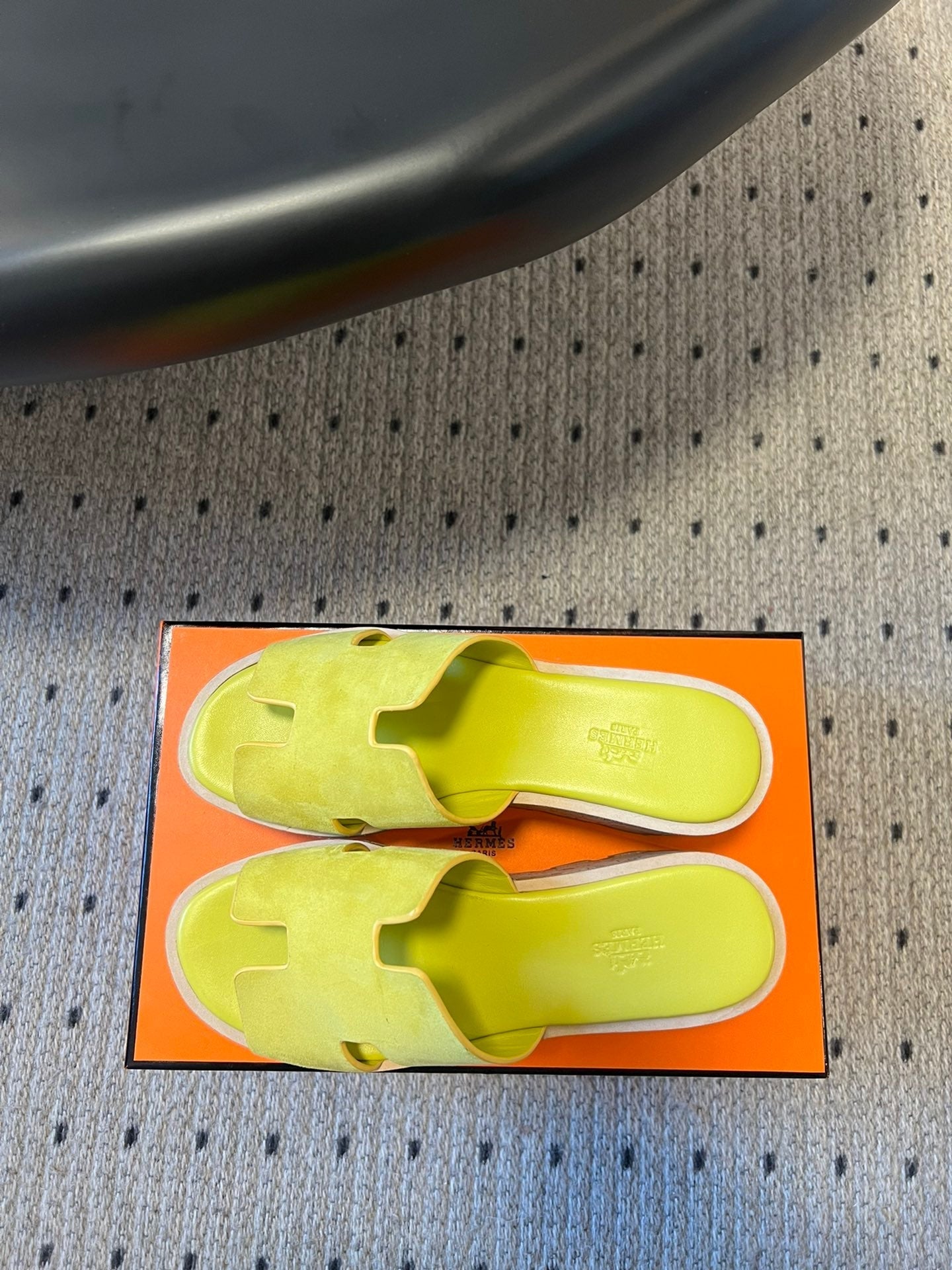 EZE SANDAL 85 MM IN NEON YELLOW CALFSKIN - 35