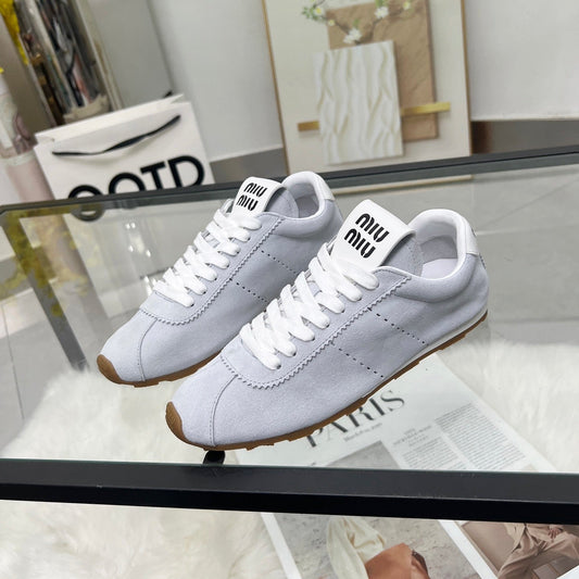 КРОСІВКИ MIUMIU 26S З СИНЬО-СІРОЇ ЗАМШІ