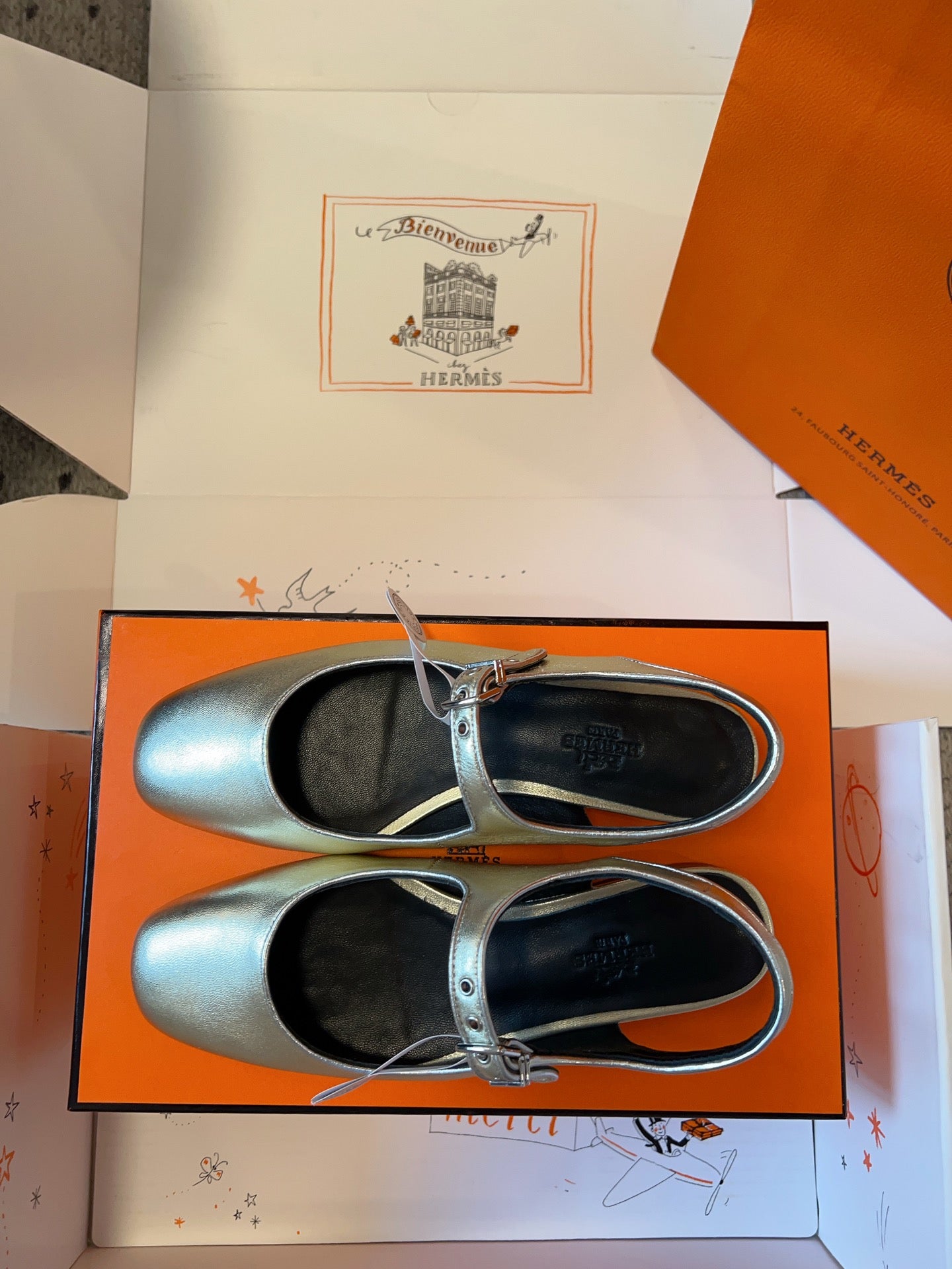 KLEO SLINGBACK IN SILVER CALFSKIN - 35