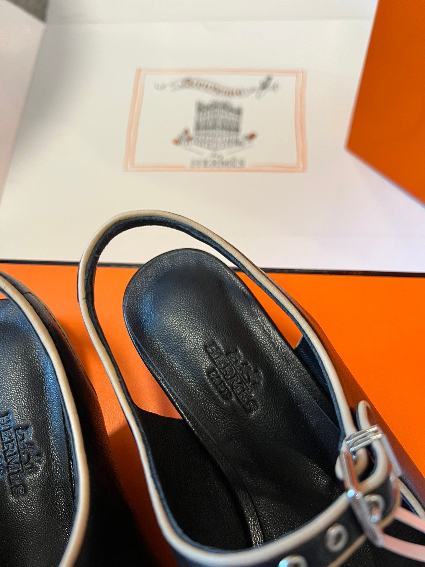 KLEO SLINGBACK IN BLACK CALFSKIN - 35