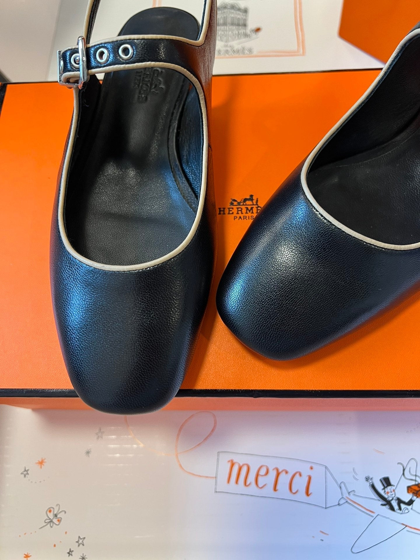 KLEO SLINGBACK IN BLACK CALFSKIN - 35