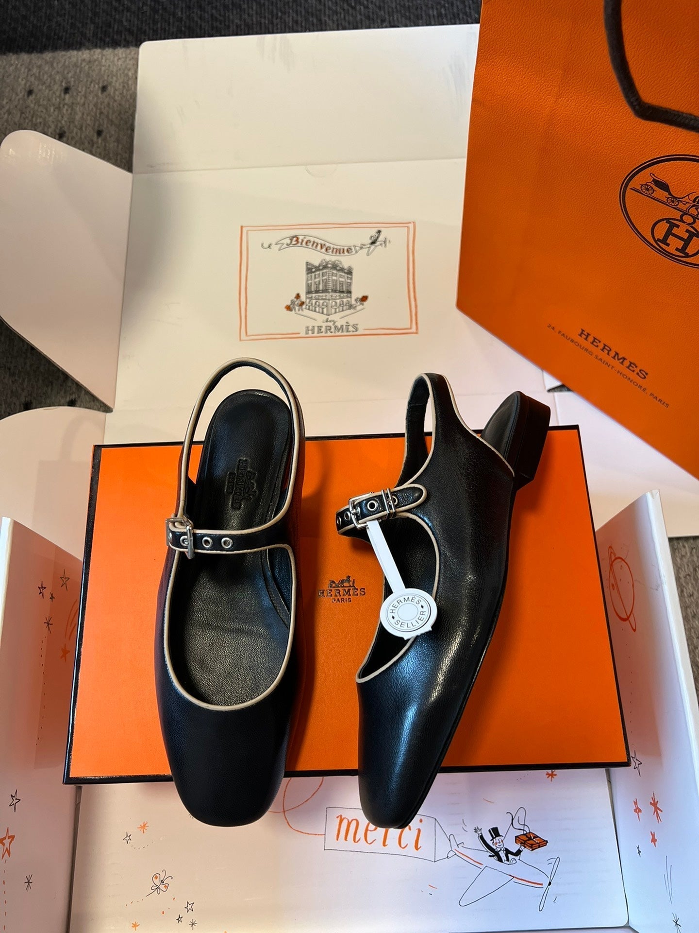 KLEO SLINGBACK IN BLACK CALFSKIN - 35