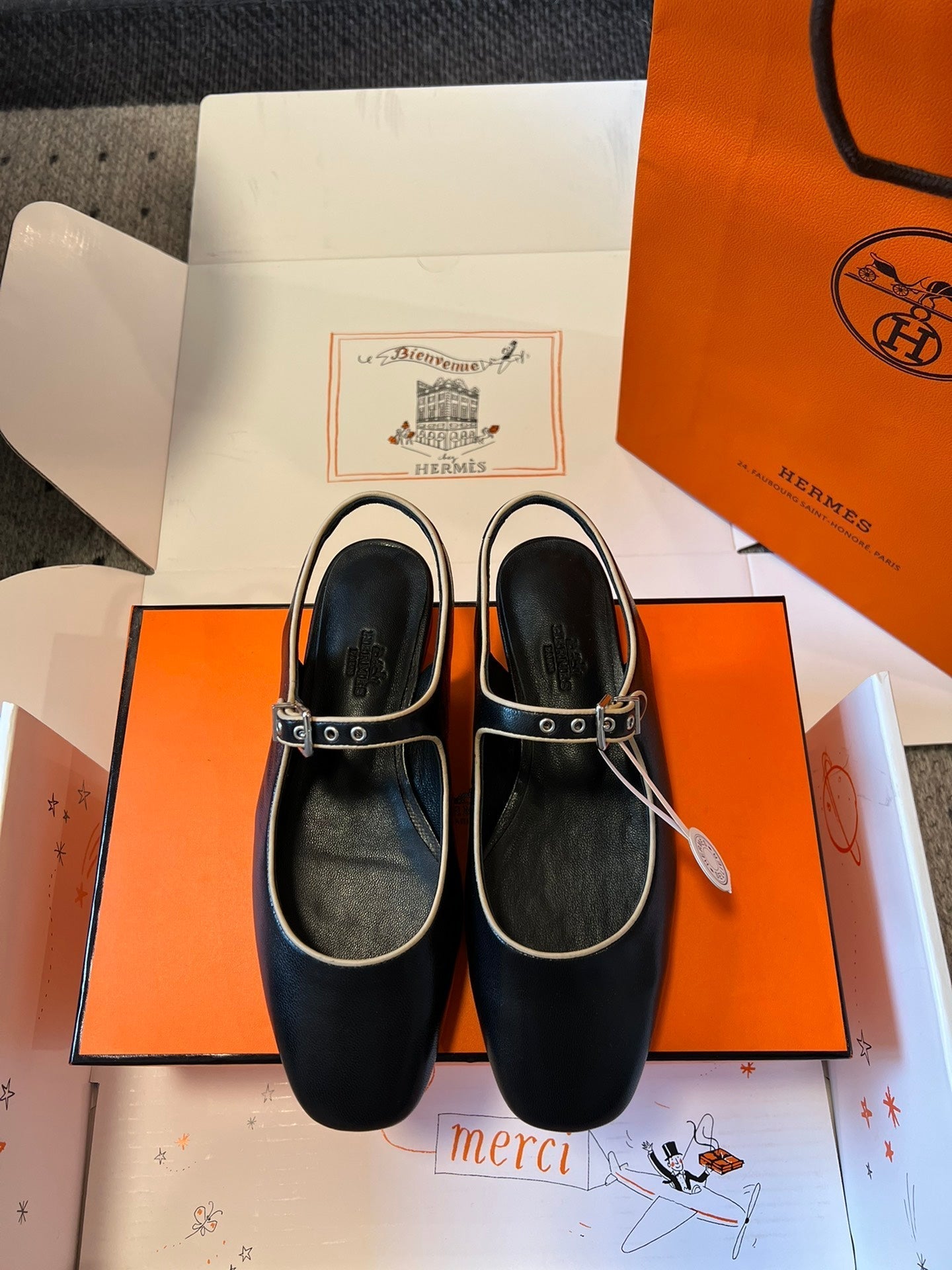 KLEO SLINGBACK IN BLACK CALFSKIN - 35