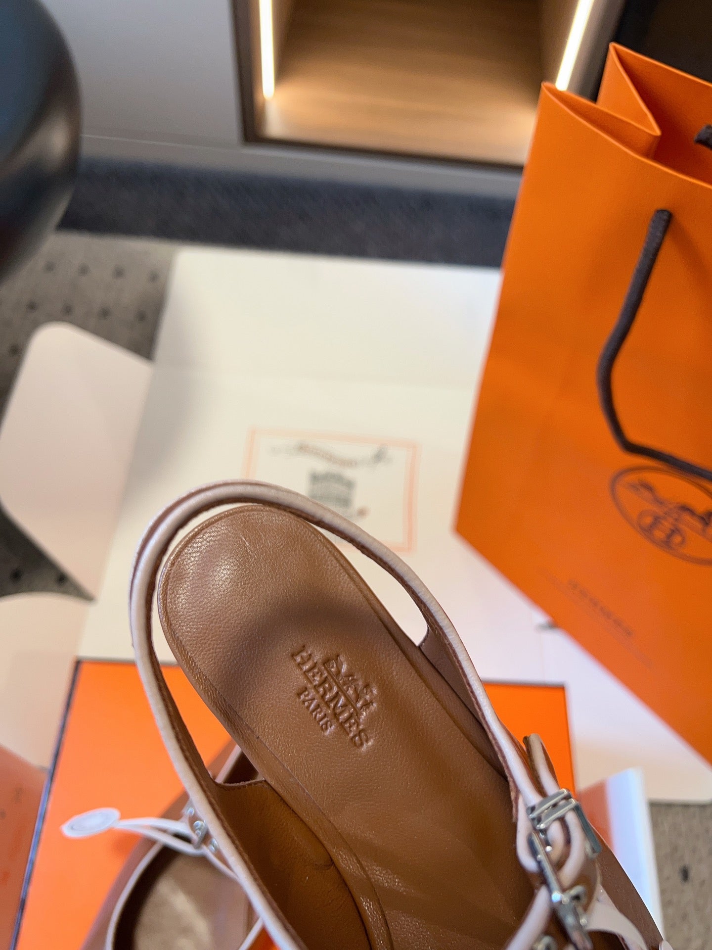 KLEO SLINGBACK IN BRONZE BROWN CALFSKIN - 35
