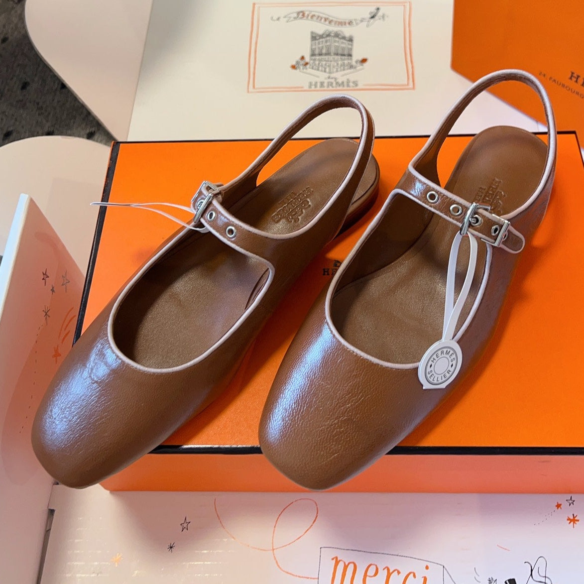 KLEO SLINGBACK IN BRONZE BROWN CALFSKIN - 35