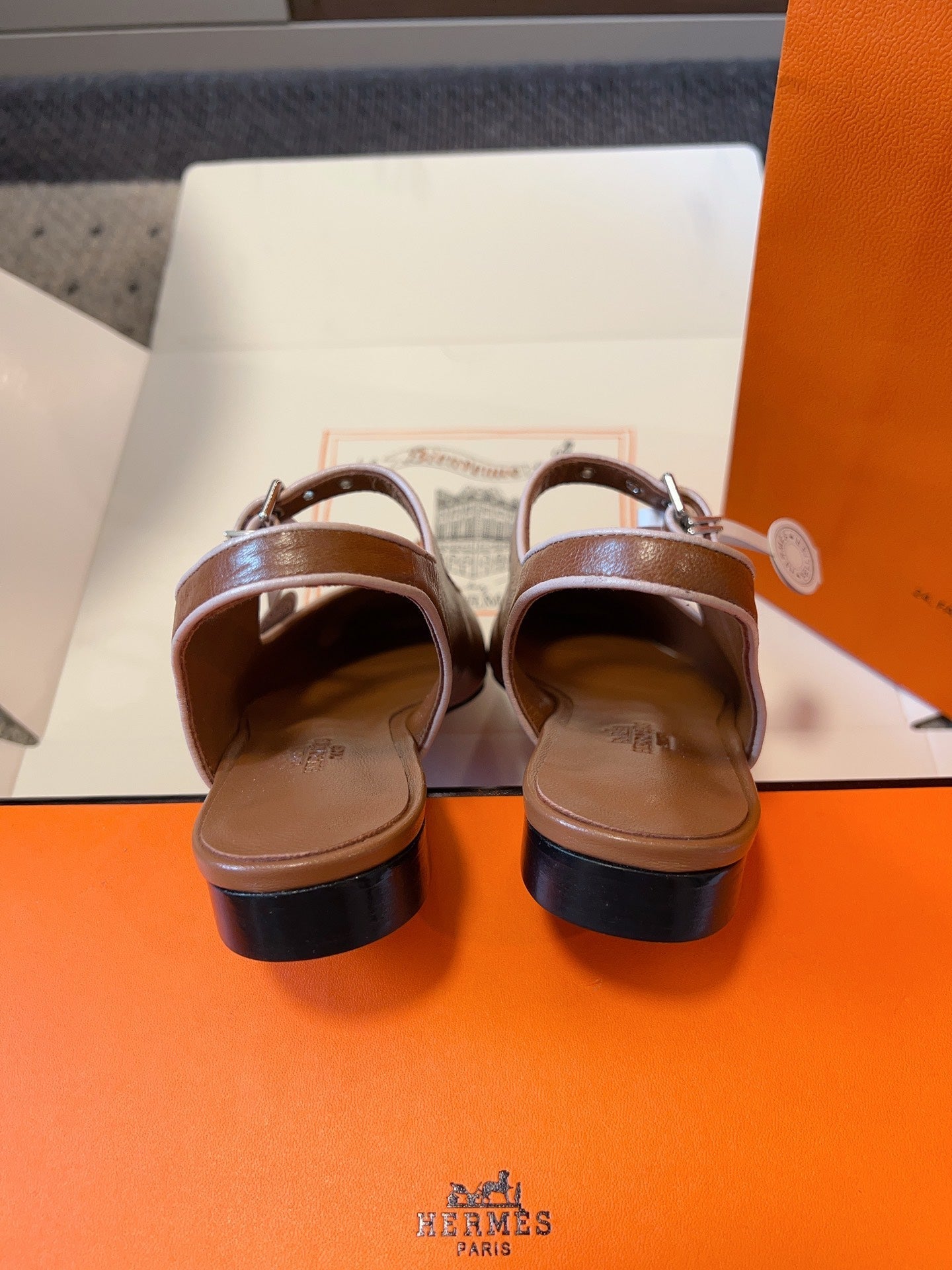 KLEO SLINGBACK IN BRONZE BROWN CALFSKIN - 35