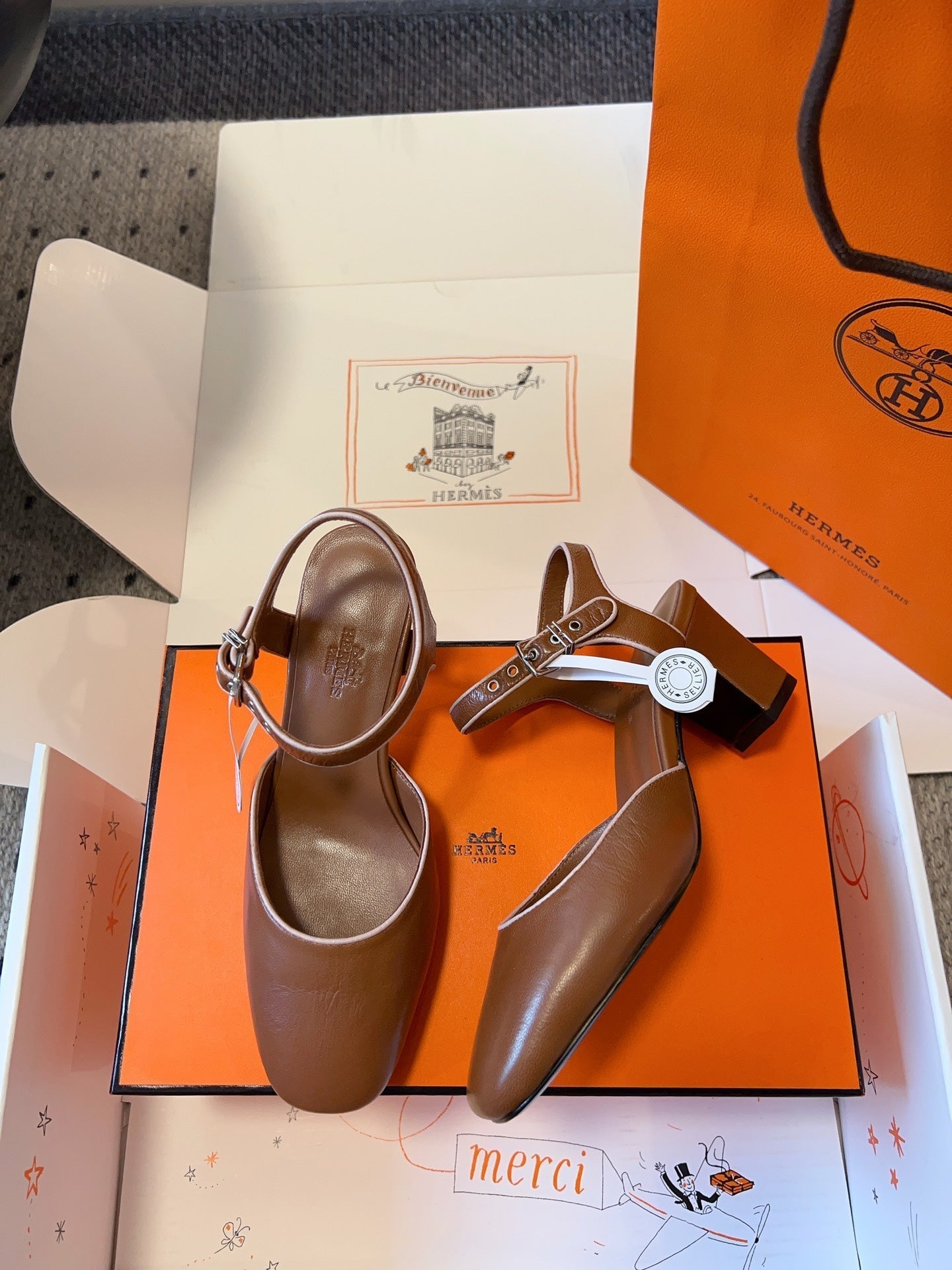 KLEO HIGH SLINGBACK IN BRONZE BROWN CALFSKIN - 35