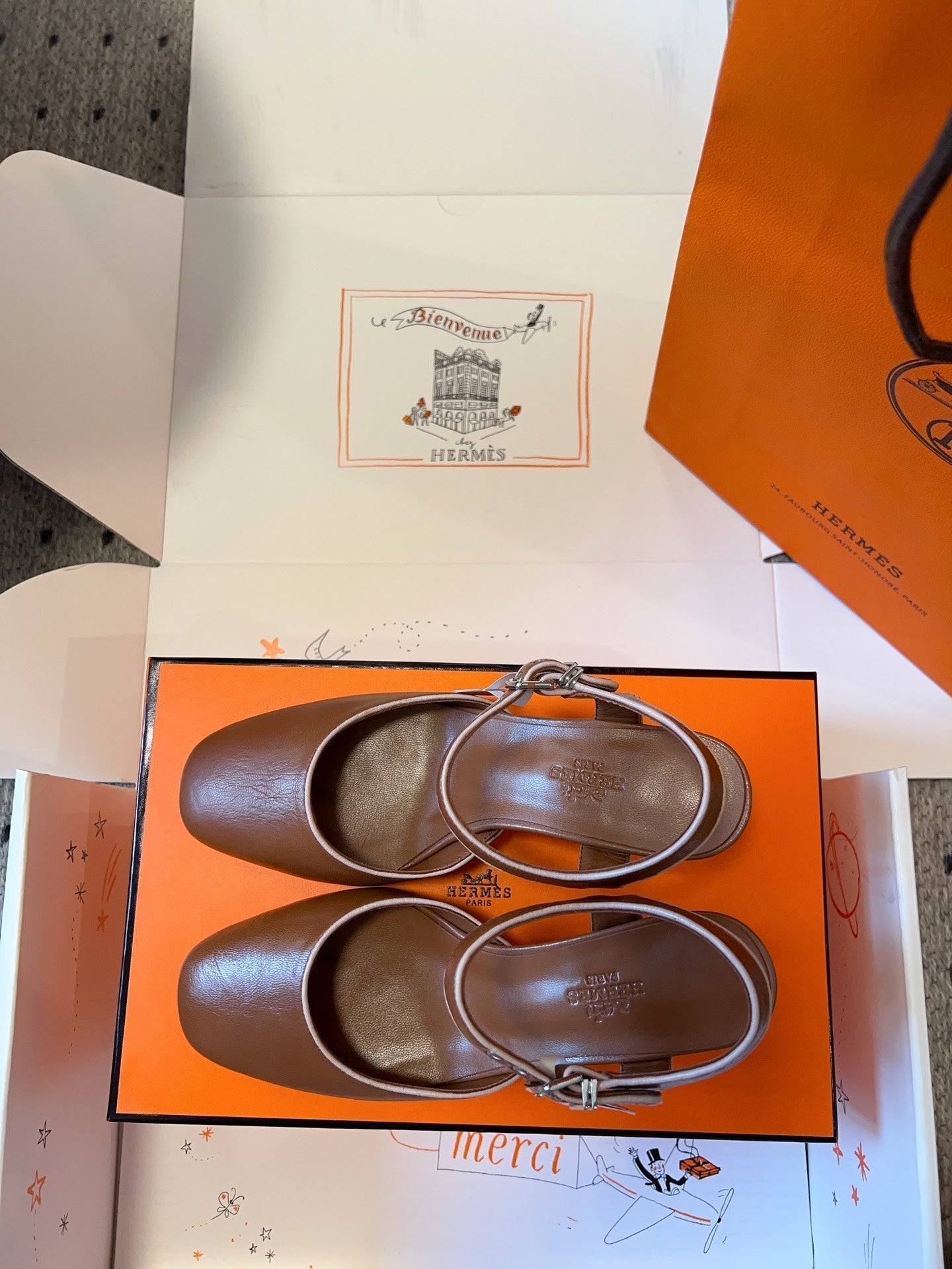KLEO HIGH SLINGBACK IN BRONZE BROWN CALFSKIN - 35