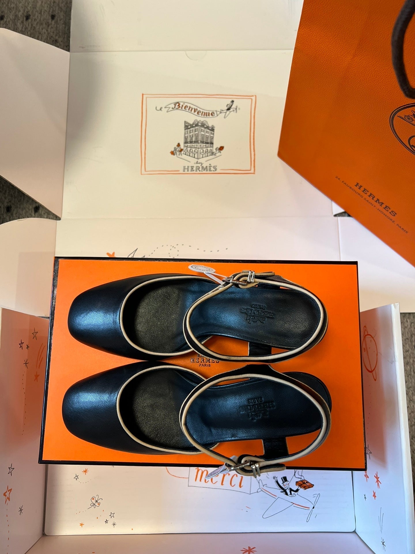 KLEO HIGH SLINGBACK IN BLACK CALFSKIN - 35