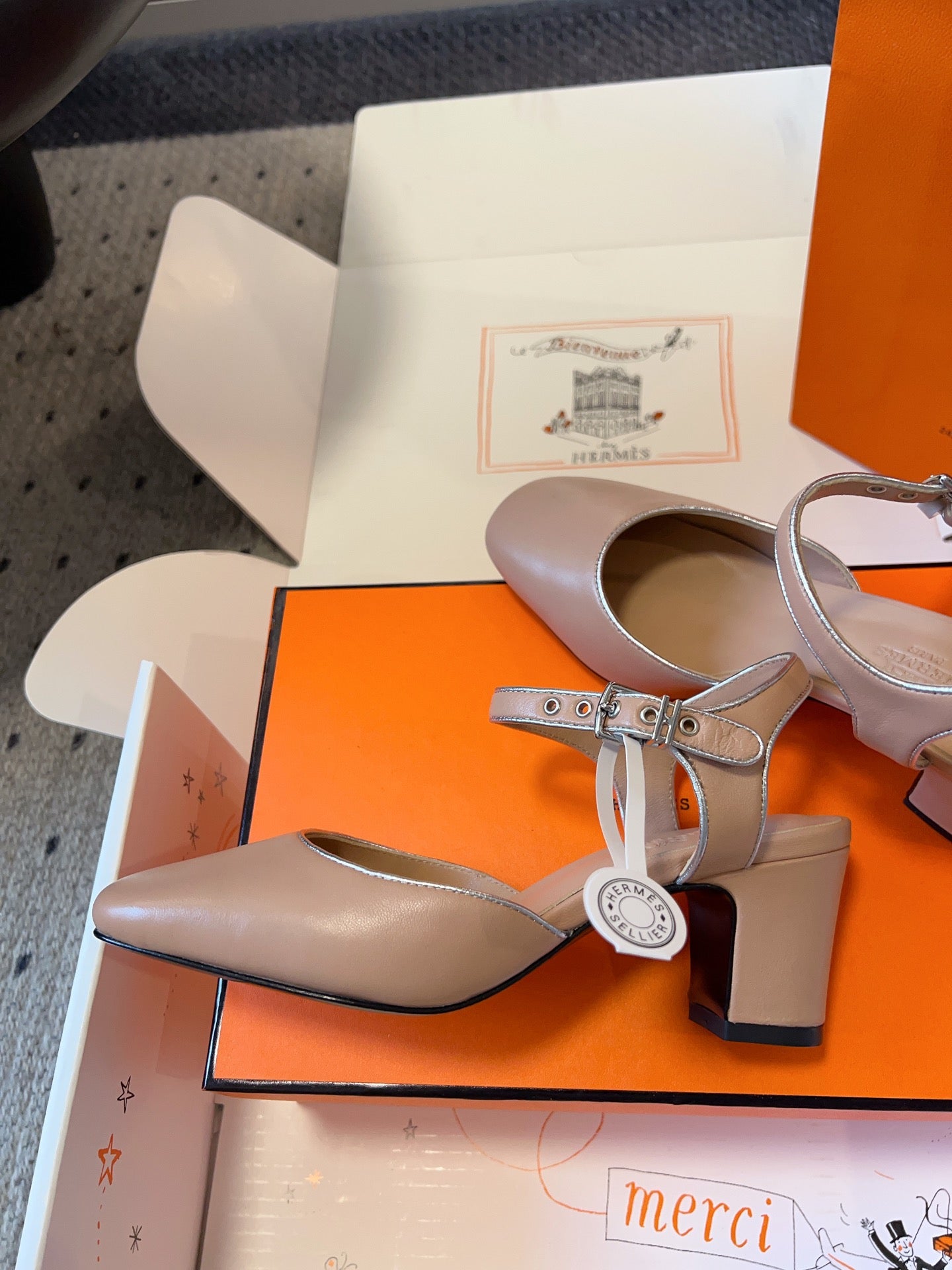 KLEO HIGH SLINGBACK IN CREPE PINK CALFSKIN - 35