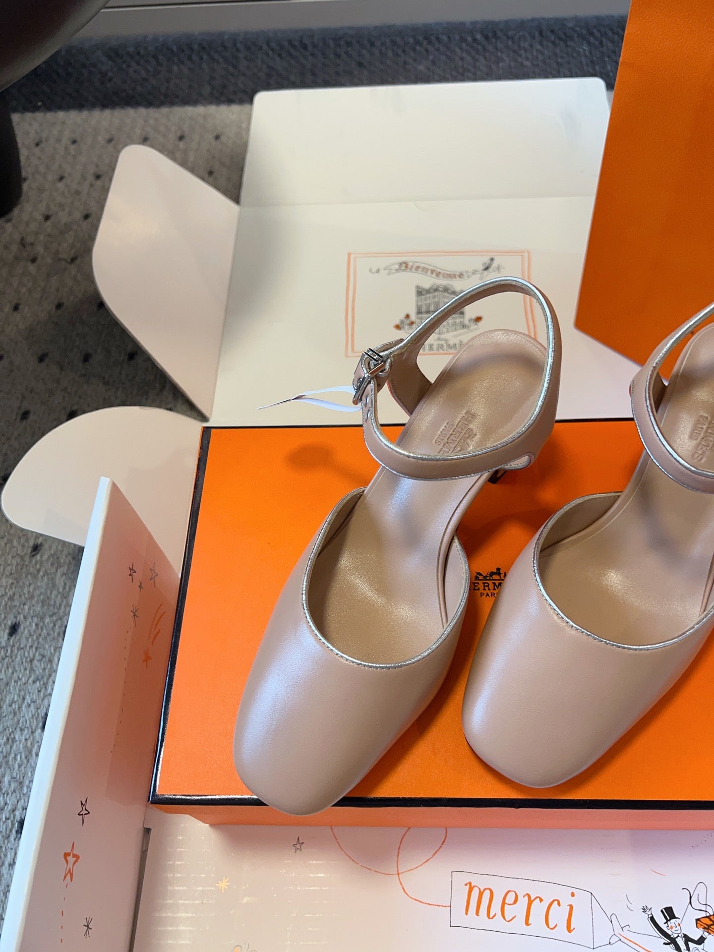 KLEO HIGH SLINGBACK IN CREPE PINK CALFSKIN - 35