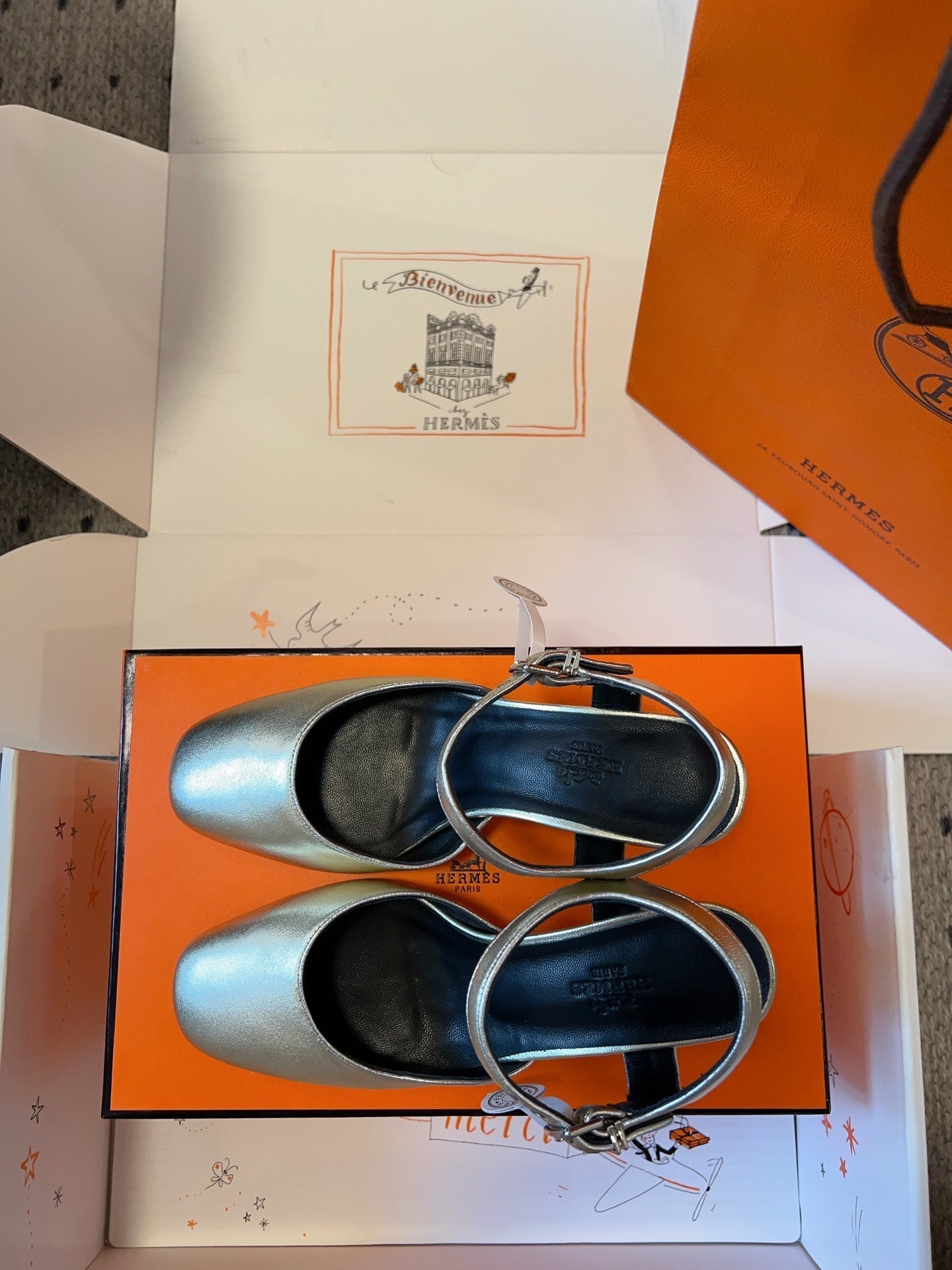 KLEO HIGH SLINGBACK IN SILVER CALFSKIN - 35