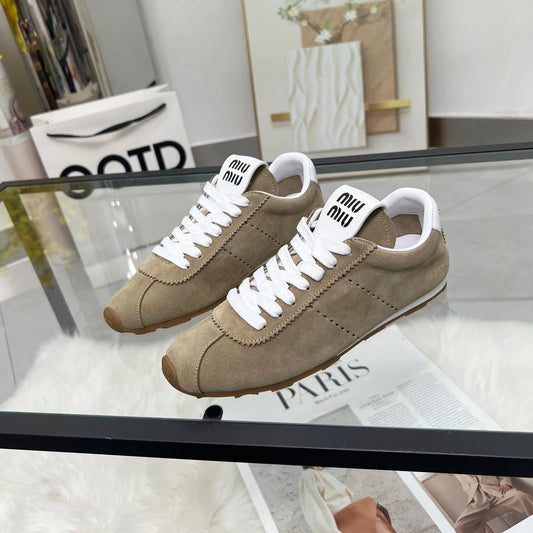 КРОСІВКИ MIUMIU 26S ЗІ СВІТЛО-КОРИЧНЕВОЇ ЗАМШІ