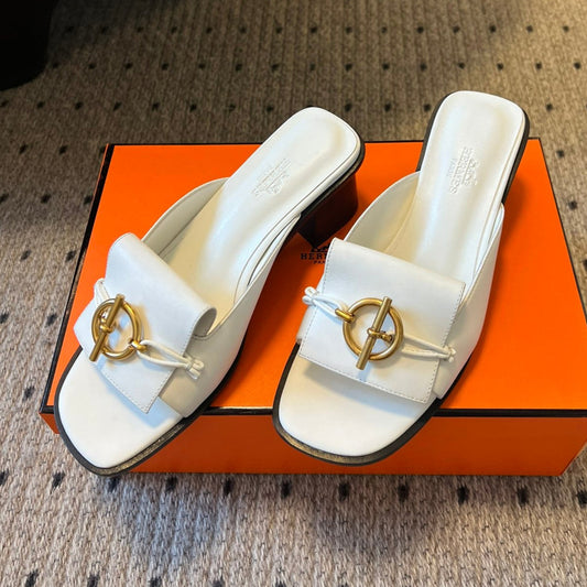 ILOT 55 MM SANDAL IN WHITE CALFSKIN - 35