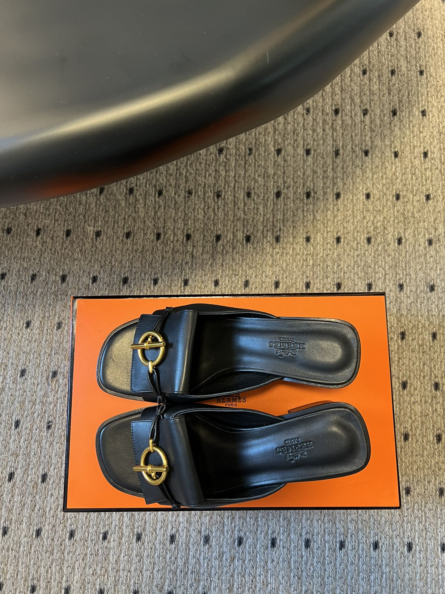 ILOT 55 MM SANDAL IN BLACK CALFSKIN - 35