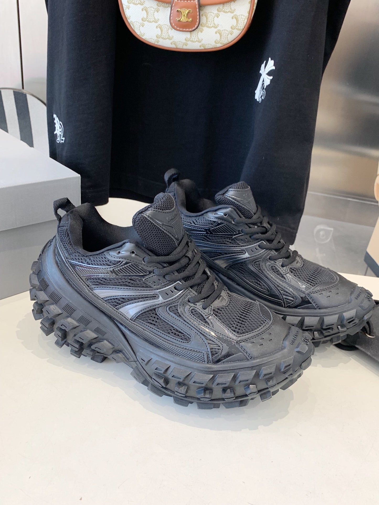 CHUNKY SNEAKERS IN BLACK POLYURETHANE, POLYESTER AND NYLON - 35