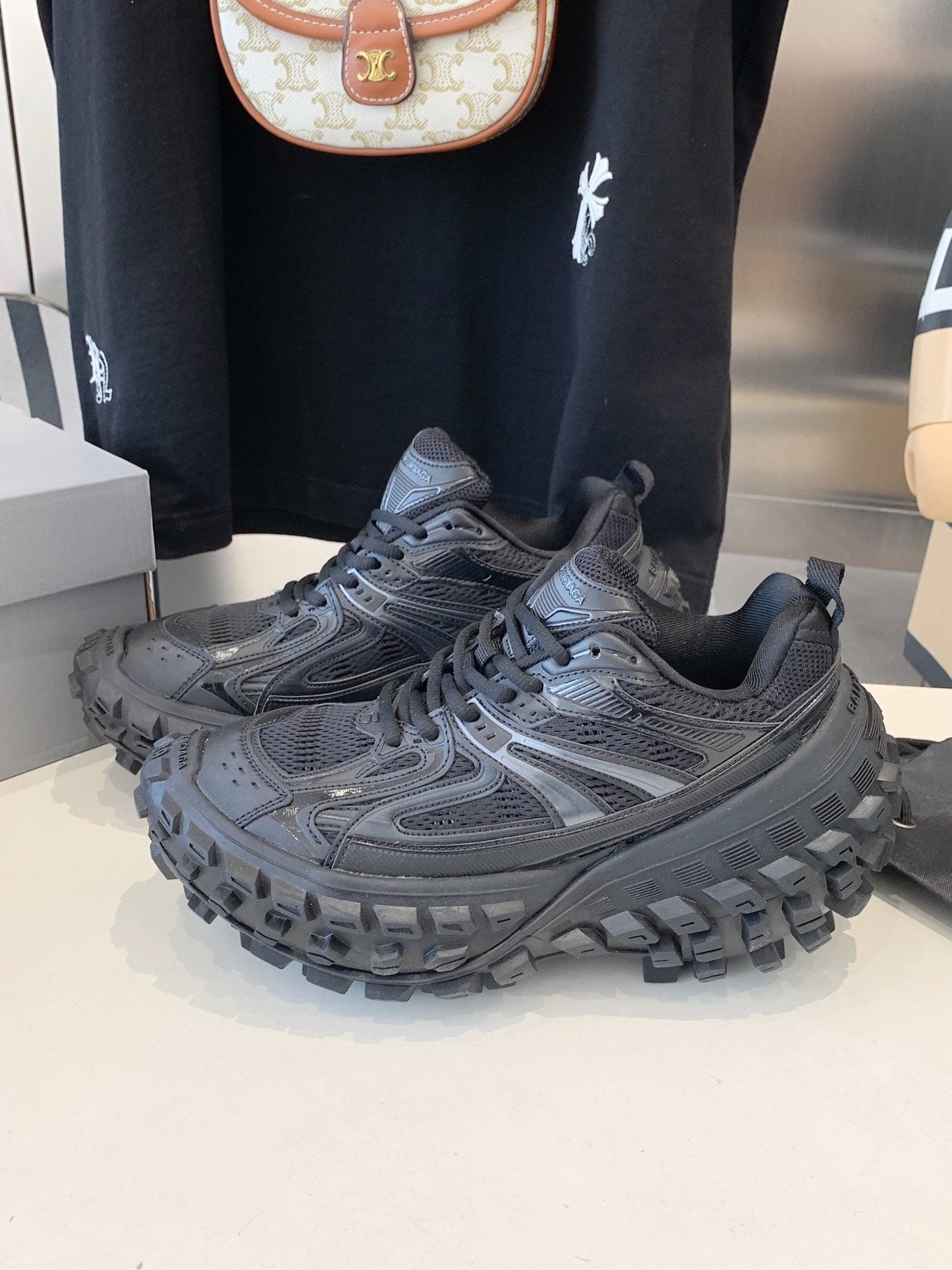 CHUNKY SNEAKERS IN BLACK POLYURETHANE, POLYESTER AND NYLON - 35