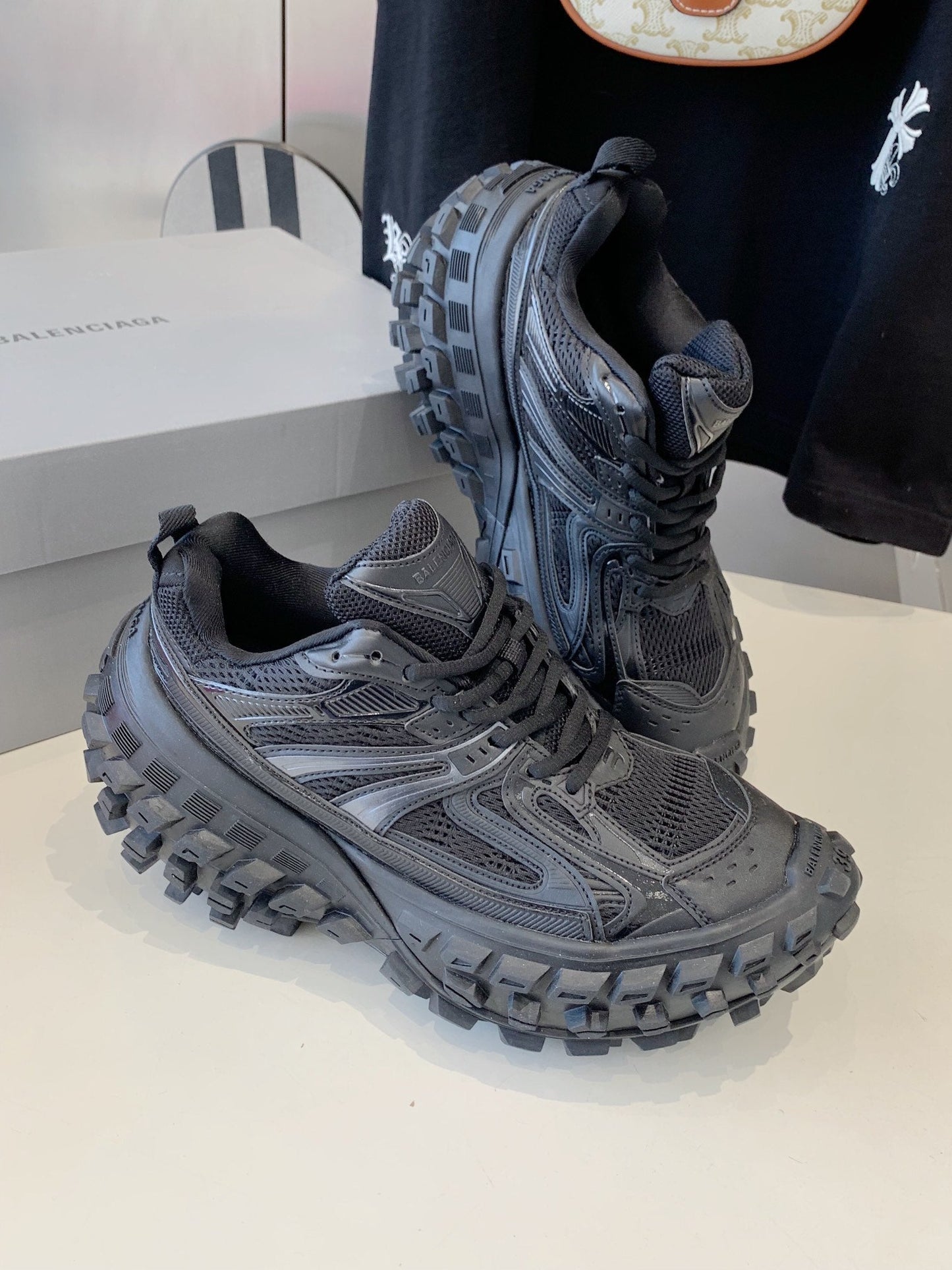 CHUNKY SNEAKERS IN BLACK POLYURETHANE, POLYESTER AND NYLON - 35