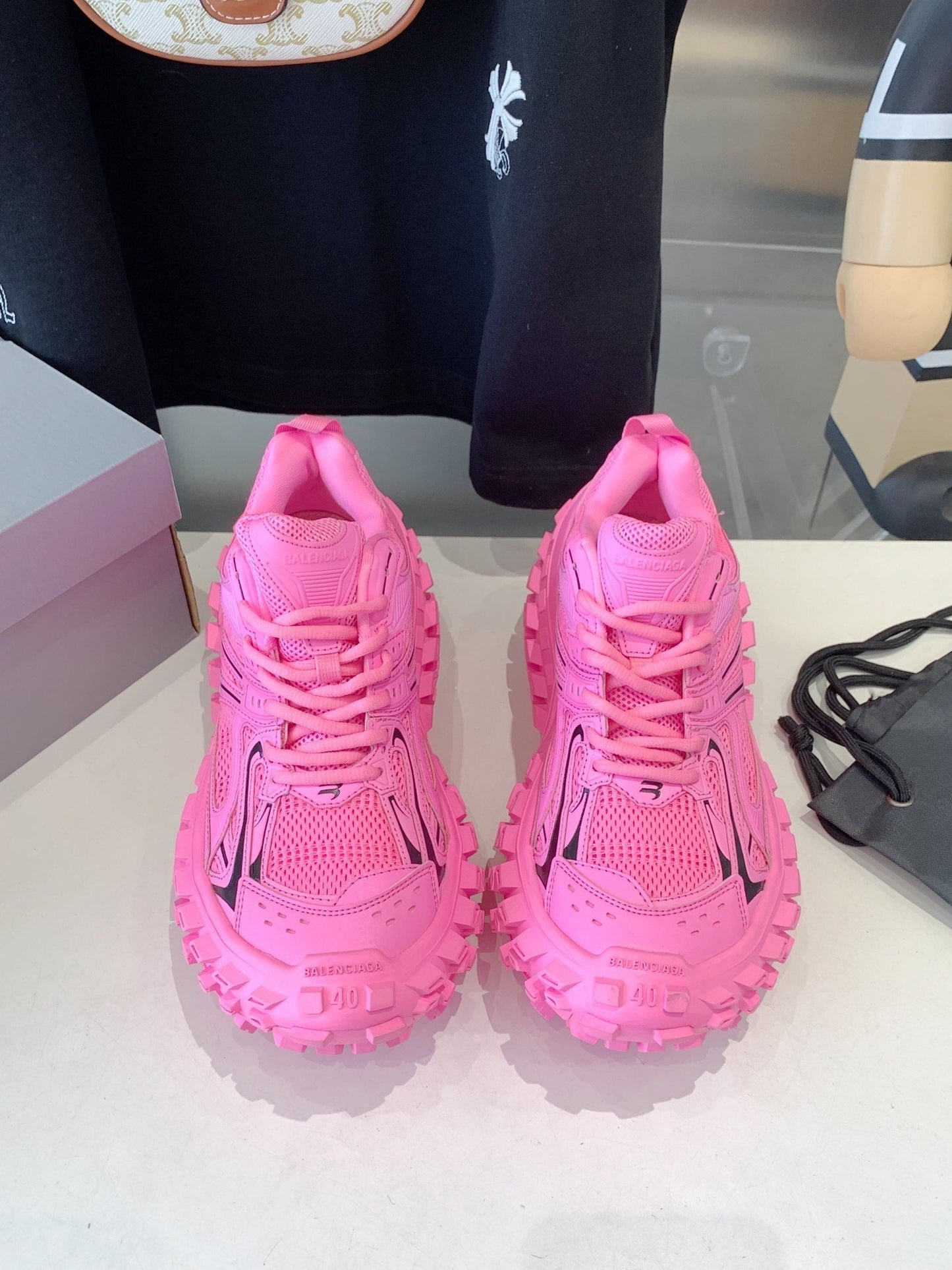 CHUNKY SNEAKERS IN PINK MIX BLACK POLYURETHANE, POLYESTER AND NYLON - 35