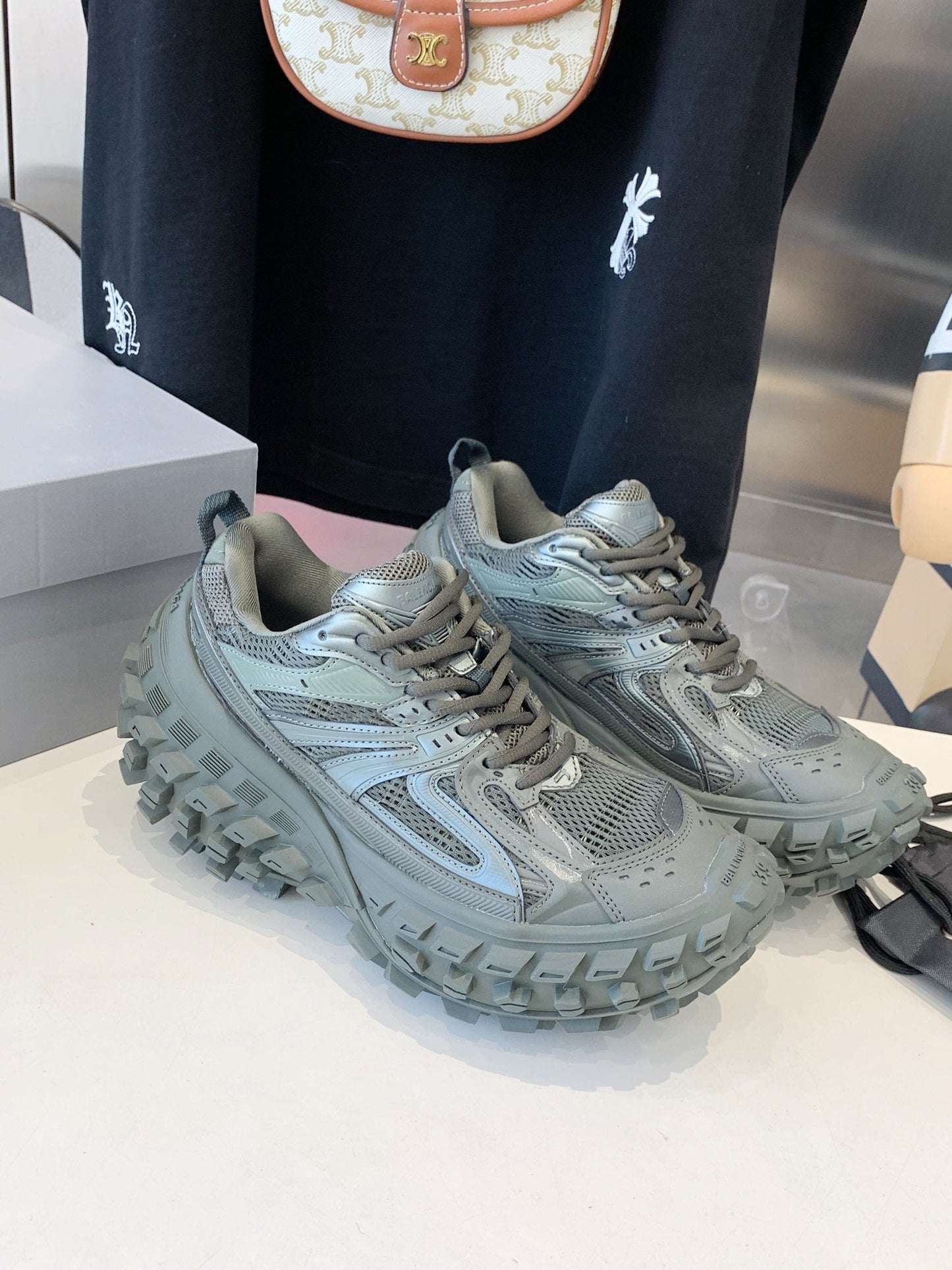 CHUNKY SNEAKERS IN MANTLE GRAY POLYURETHANE, POLYESTER AND NYLON - 35