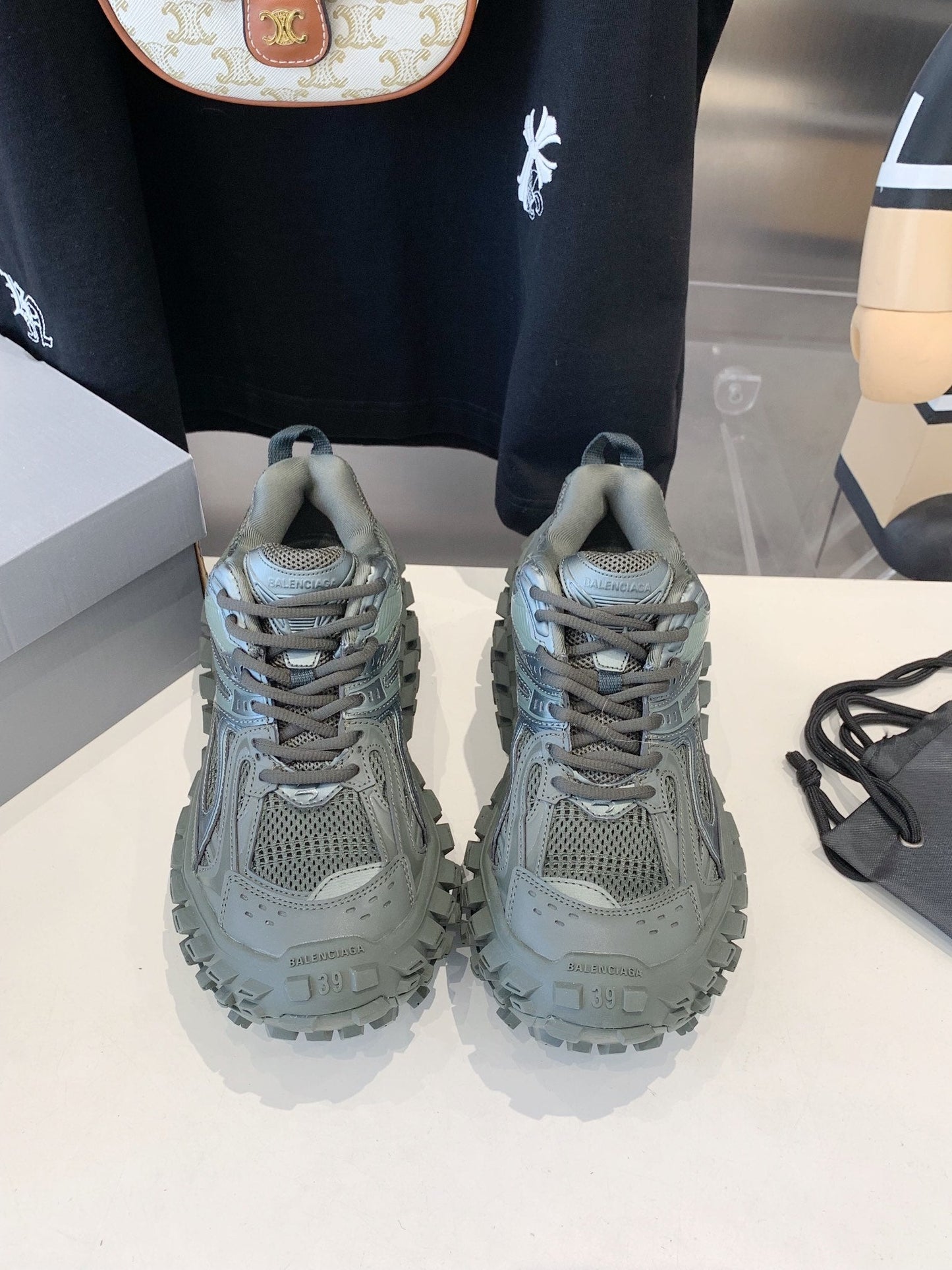 CHUNKY SNEAKERS IN MANTLE GRAY POLYURETHANE, POLYESTER AND NYLON - 35