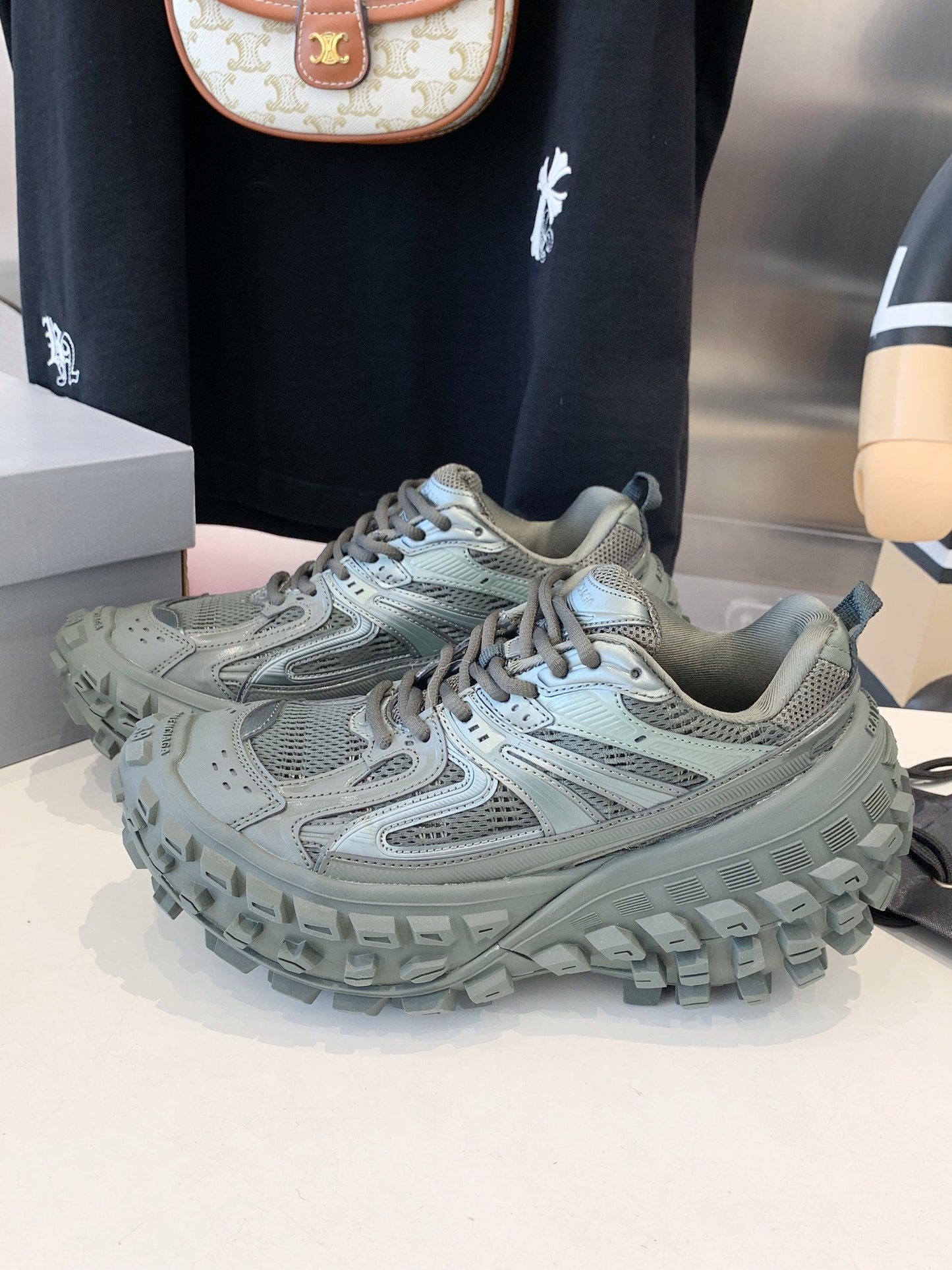 CHUNKY SNEAKERS IN MANTLE GRAY POLYURETHANE, POLYESTER AND NYLON - 35