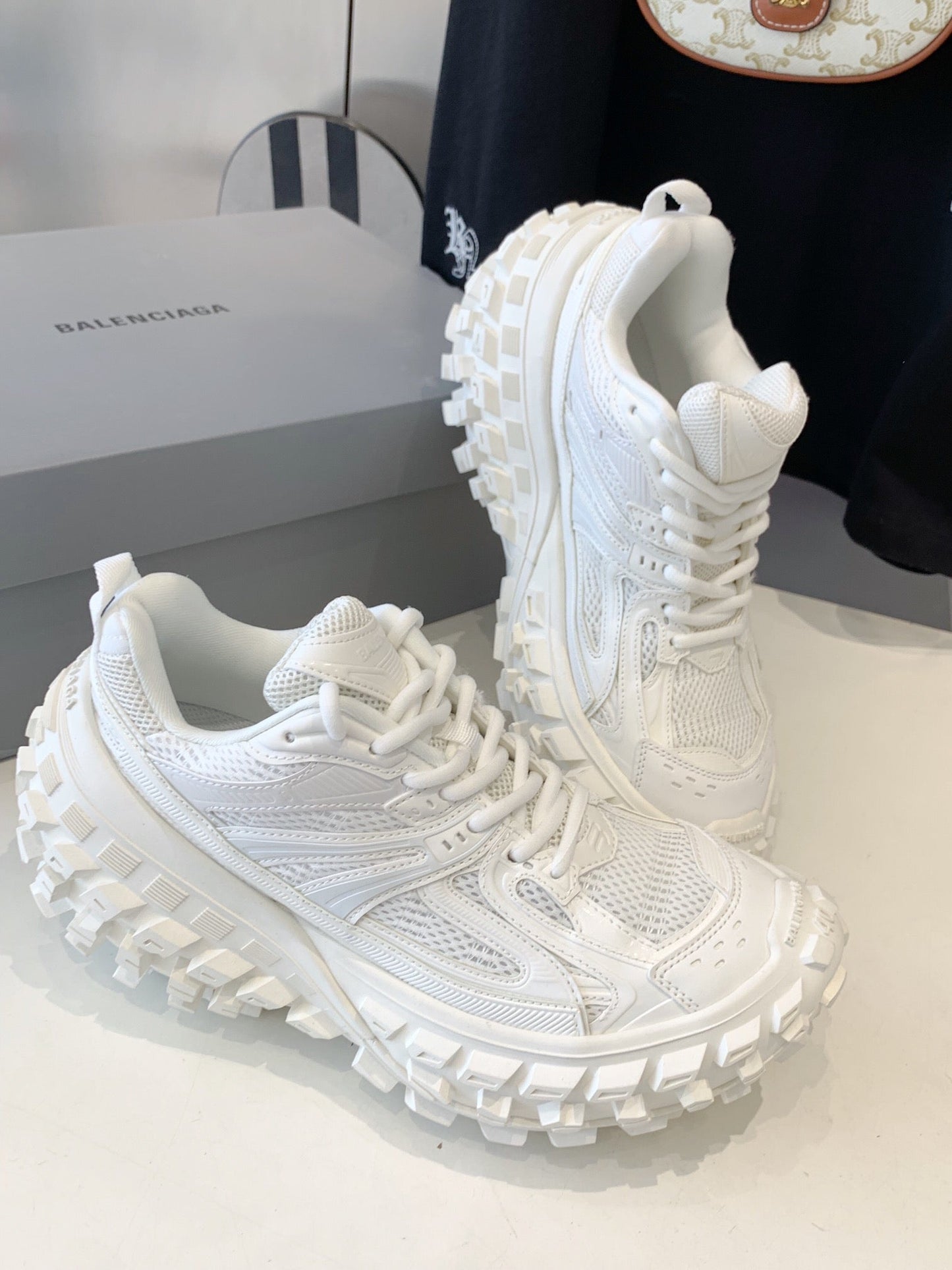 CHUNKY SNEAKERS IN WHITE POLYURETHANE, POLYESTER AND NYLON - 35