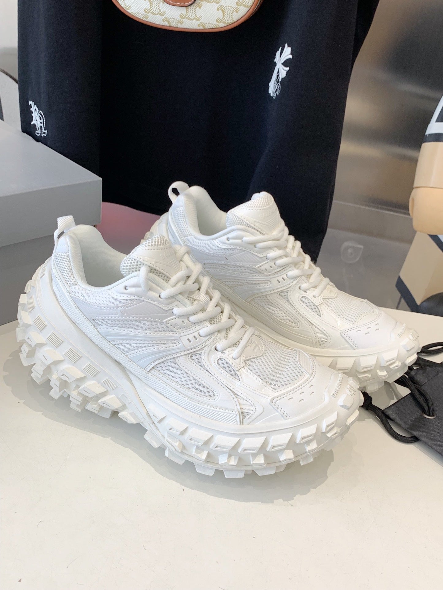 CHUNKY SNEAKERS IN WHITE POLYURETHANE, POLYESTER AND NYLON - 35