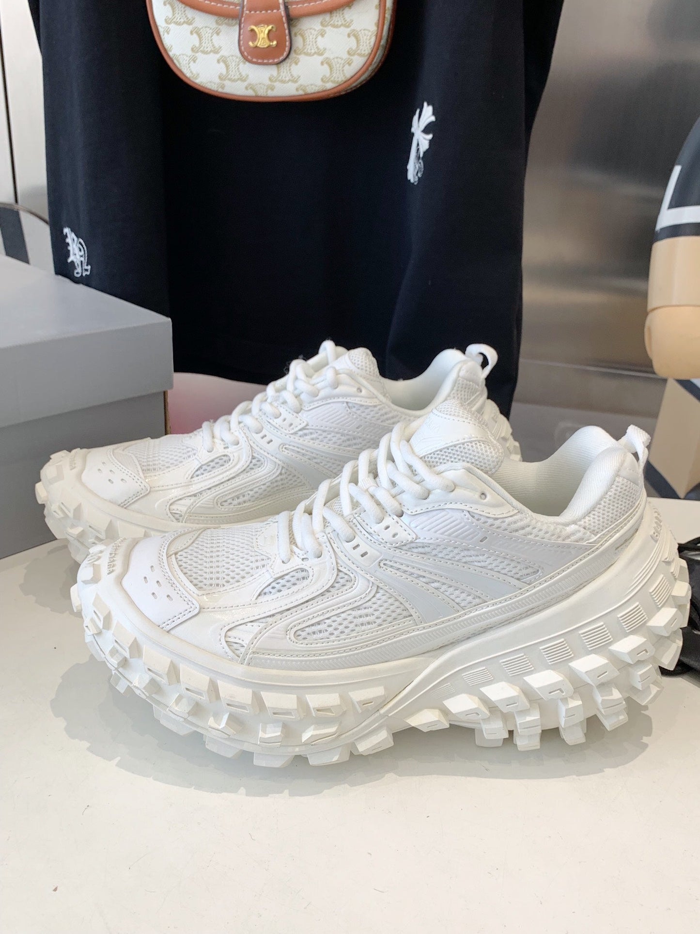 CHUNKY SNEAKERS IN WHITE POLYURETHANE, POLYESTER AND NYLON - 35