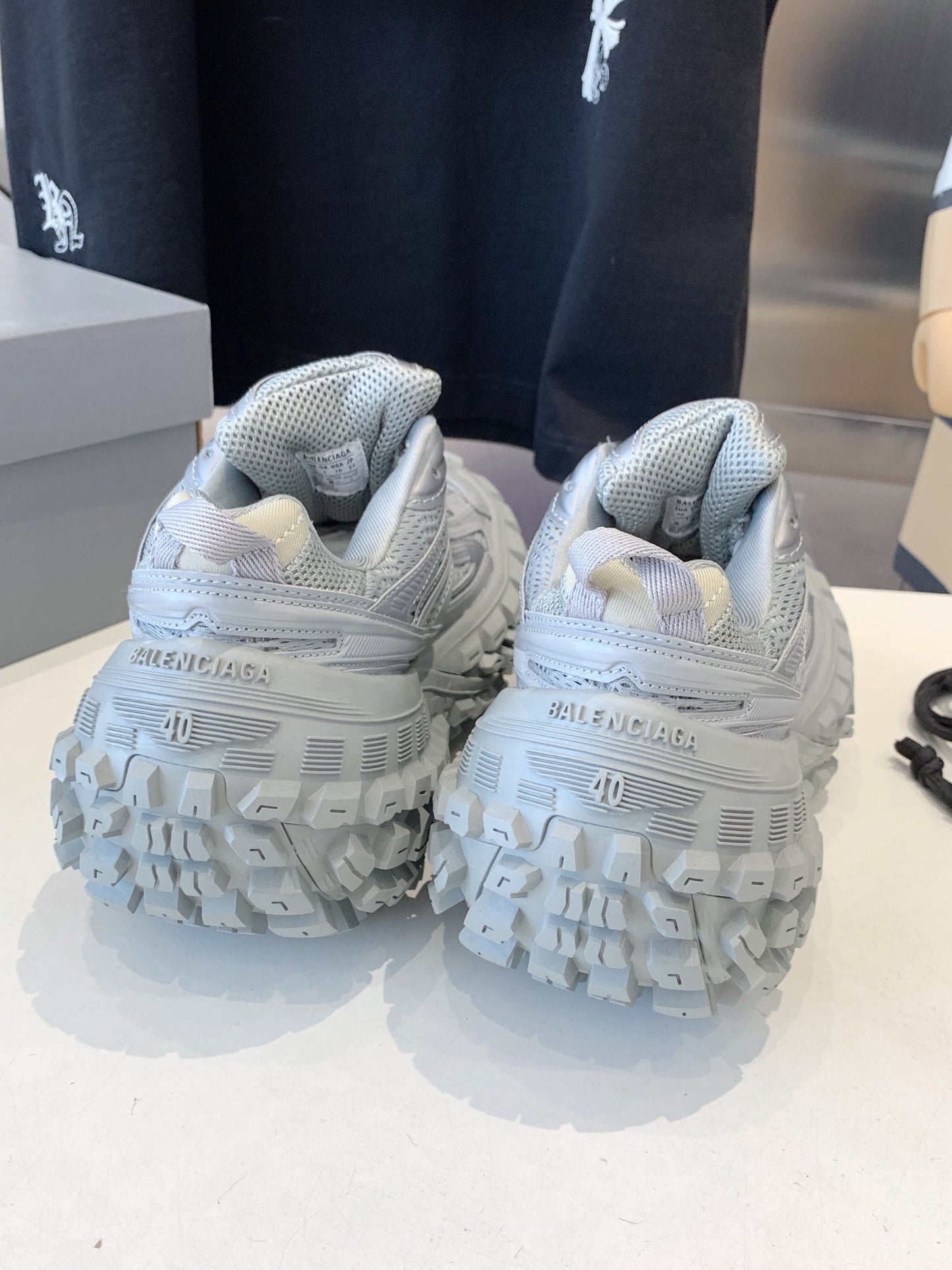 CHUNKY SNEAKERS IN BOMBAY GRAY POLYURETHANE, POLYESTER AND NYLON - 35
