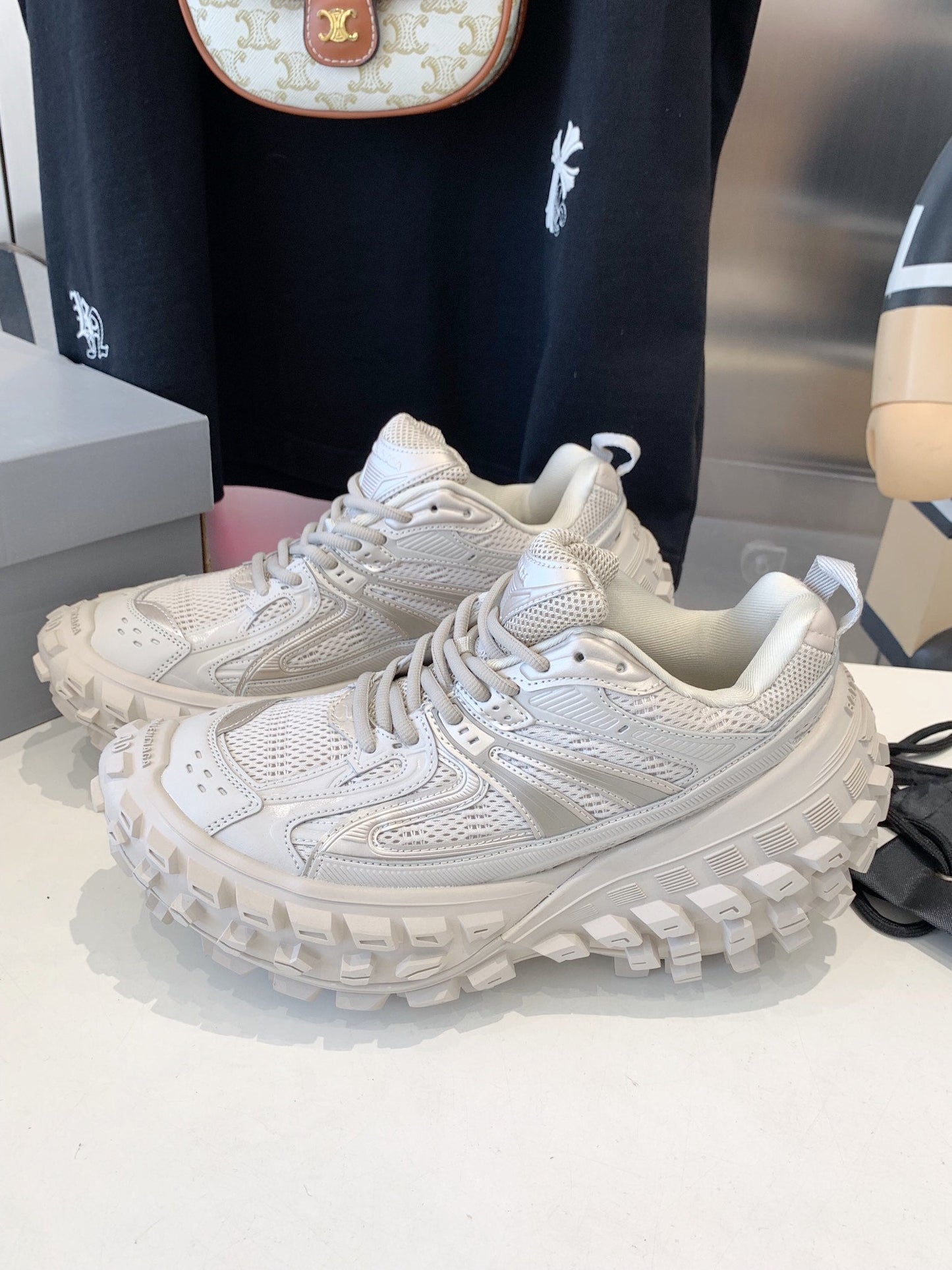 CHUNKY SNEAKERS IN BONE BEIGE POLYURETHANE, POLYESTER AND NYLON - 35