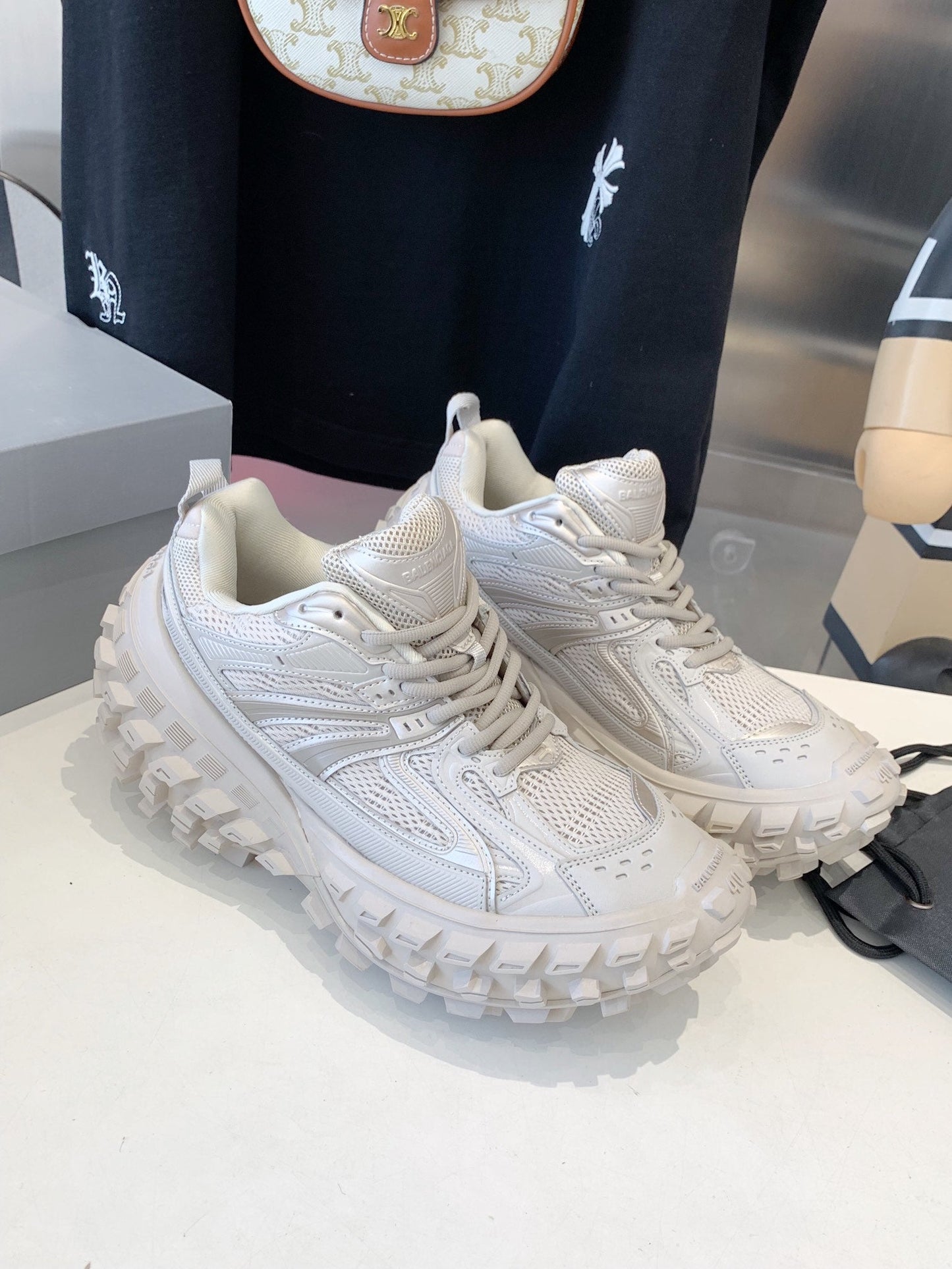 CHUNKY SNEAKERS IN BONE BEIGE POLYURETHANE, POLYESTER AND NYLON - 35