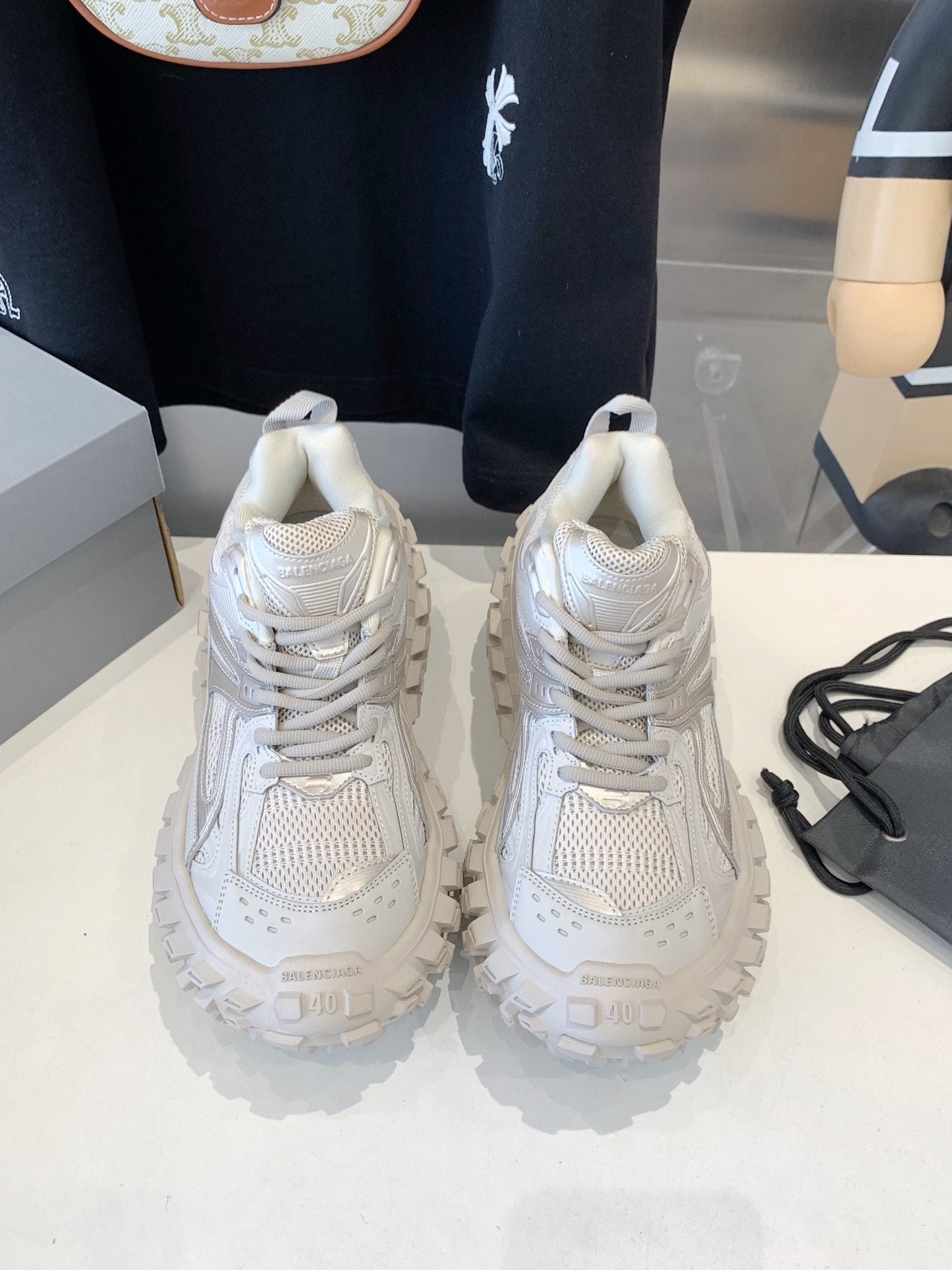 CHUNKY SNEAKERS IN BONE BEIGE POLYURETHANE, POLYESTER AND NYLON - 35