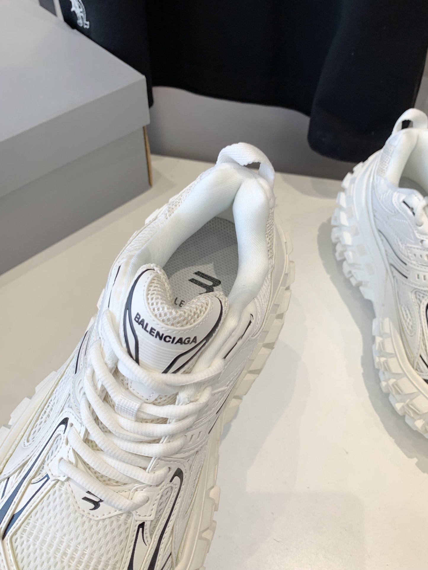 CHUNKY SNEAKERS IN WHITE MIX BLACK POLYURETHANE, POLYESTER AND NYLON - 35