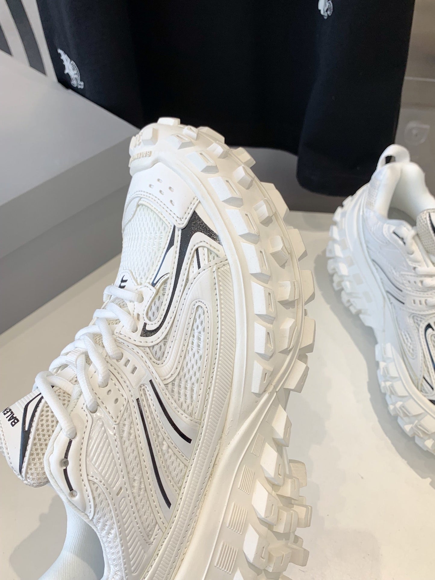 CHUNKY SNEAKERS IN WHITE MIX BLACK POLYURETHANE, POLYESTER AND NYLON - 35