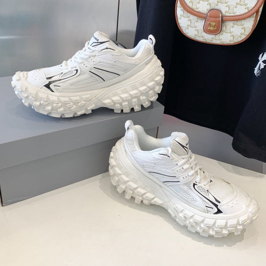 CHUNKY SNEAKERS IN WHITE MIX BLACK POLYURETHANE, POLYESTER AND NYLON - 35